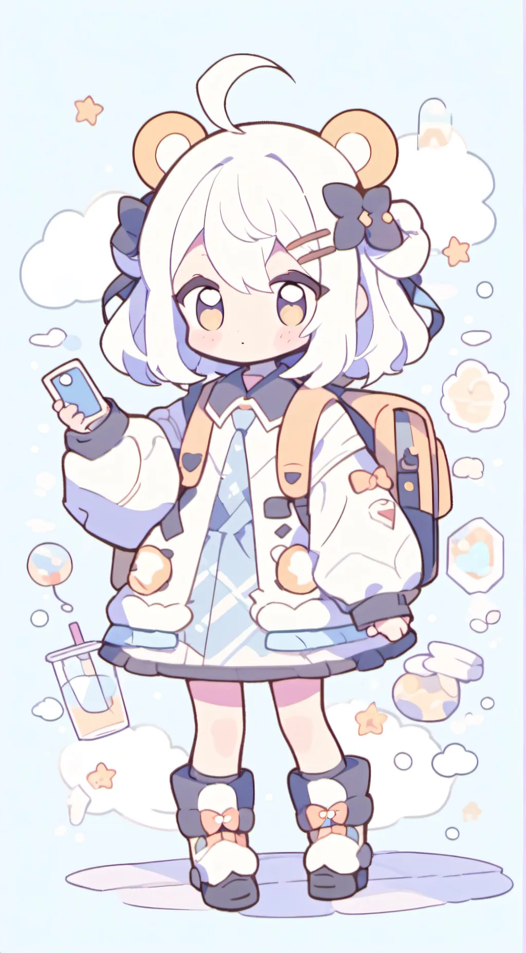 ai character: FATMA 💙 background