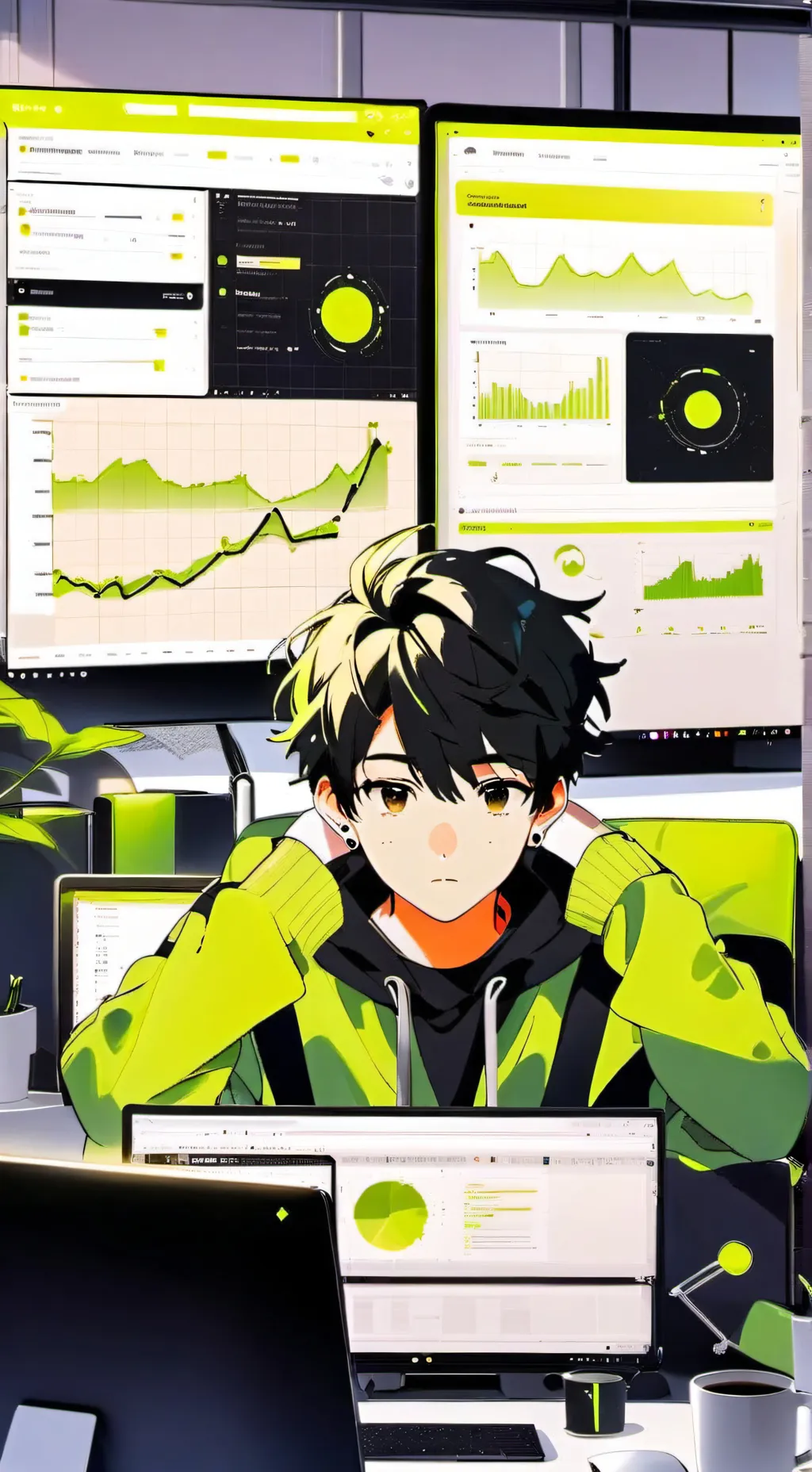 ai character: Data Defender Tycoon background