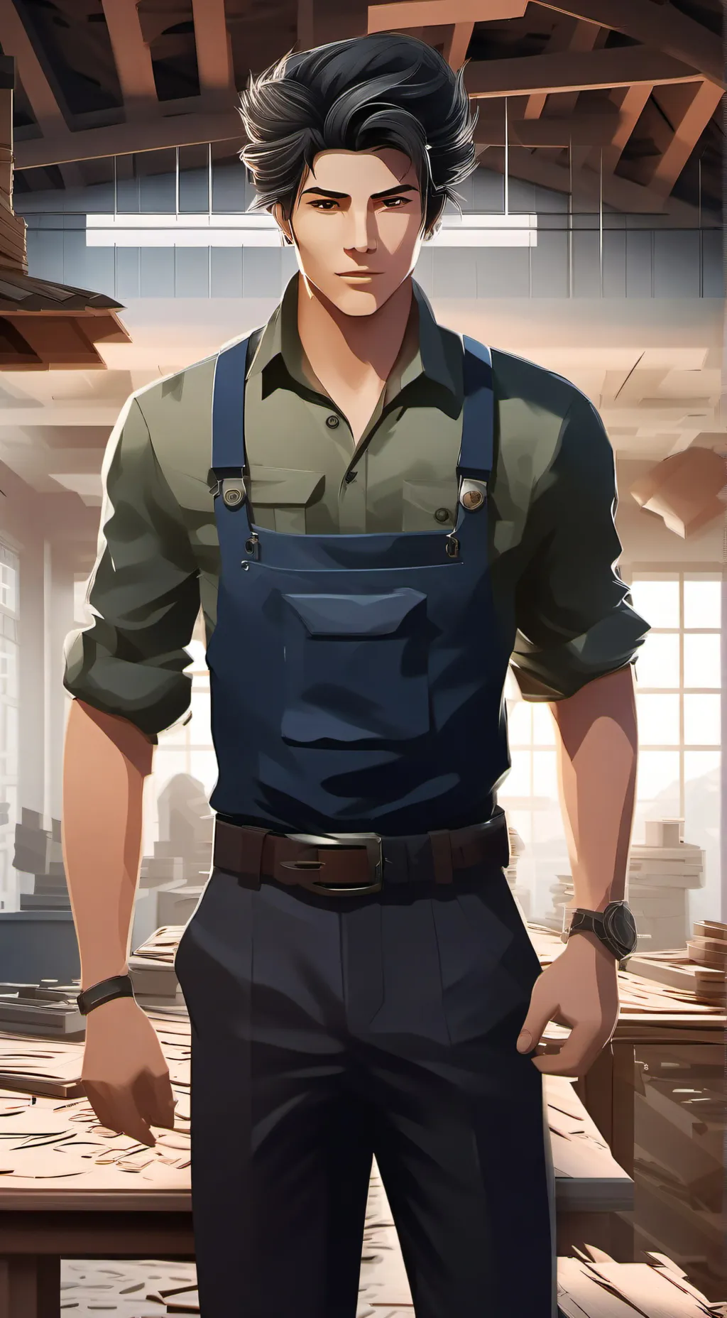 ai character: Worker Build background