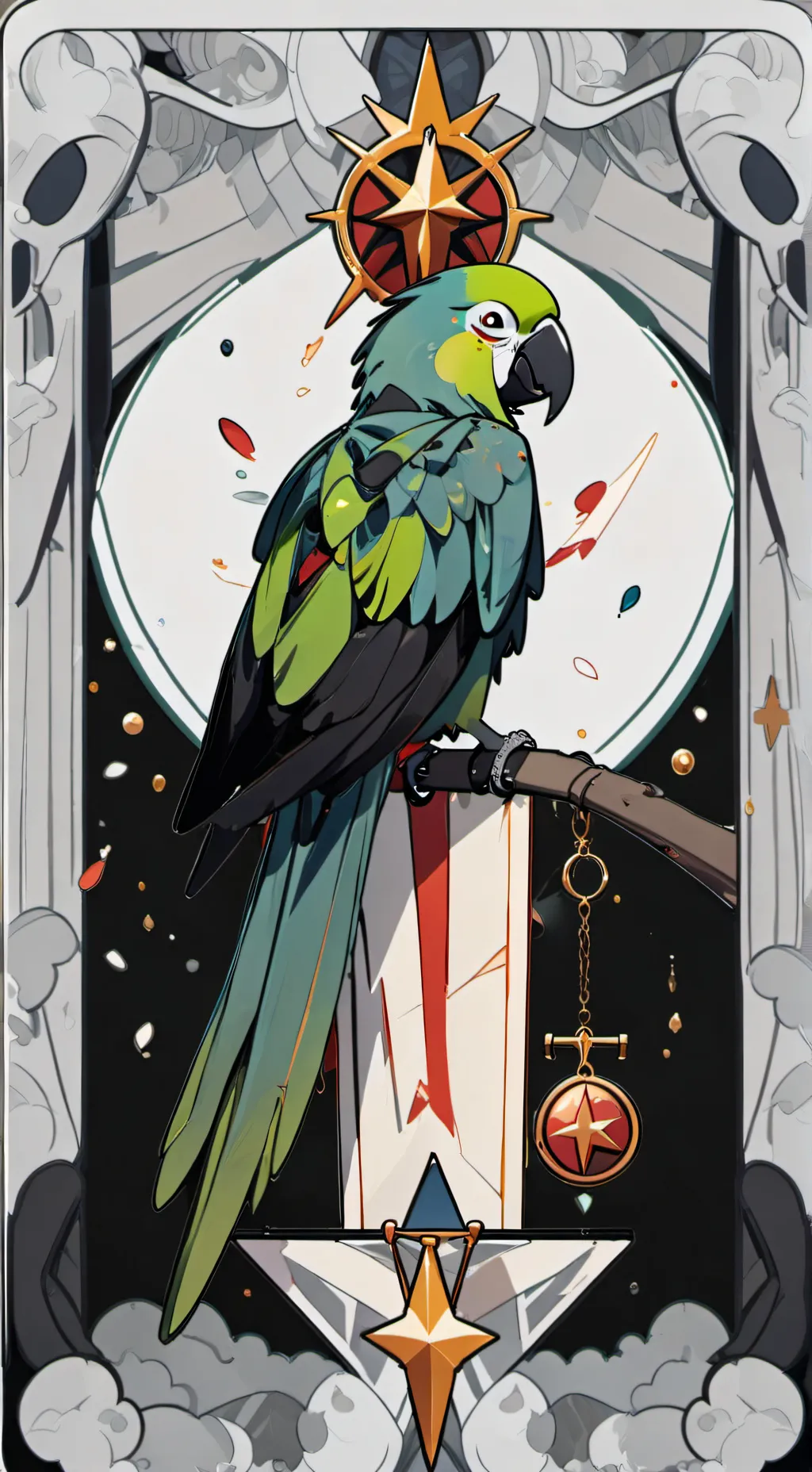 ai character: MAD PARROT background