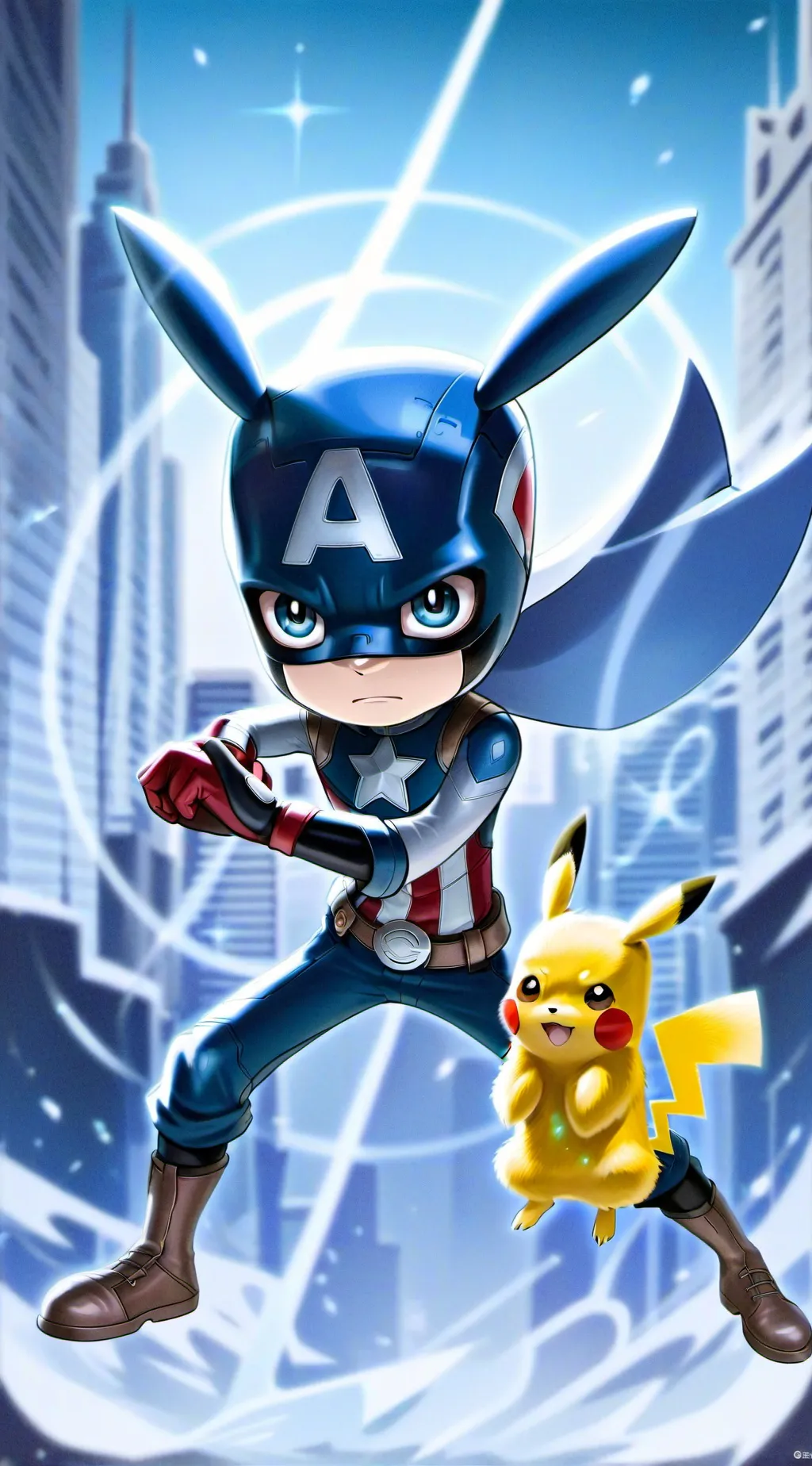 ai character: Avengers×Pokémon background