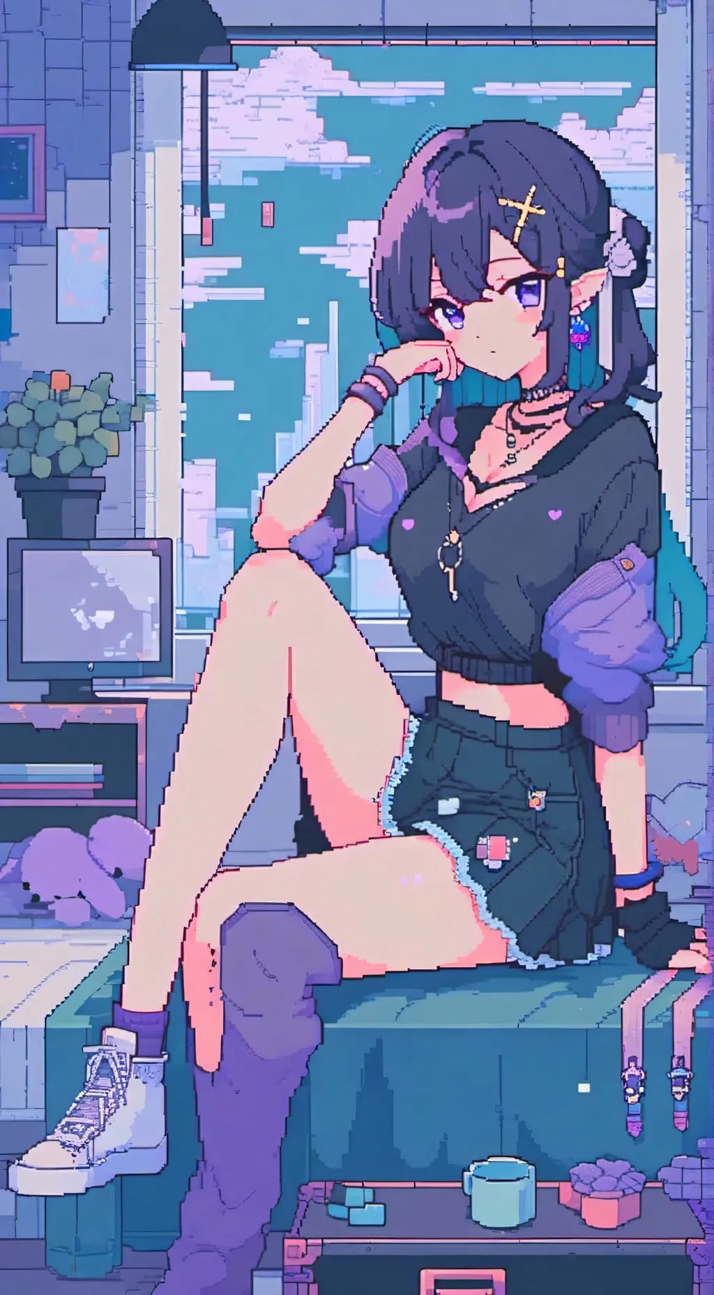 ai character: Emy💜 background