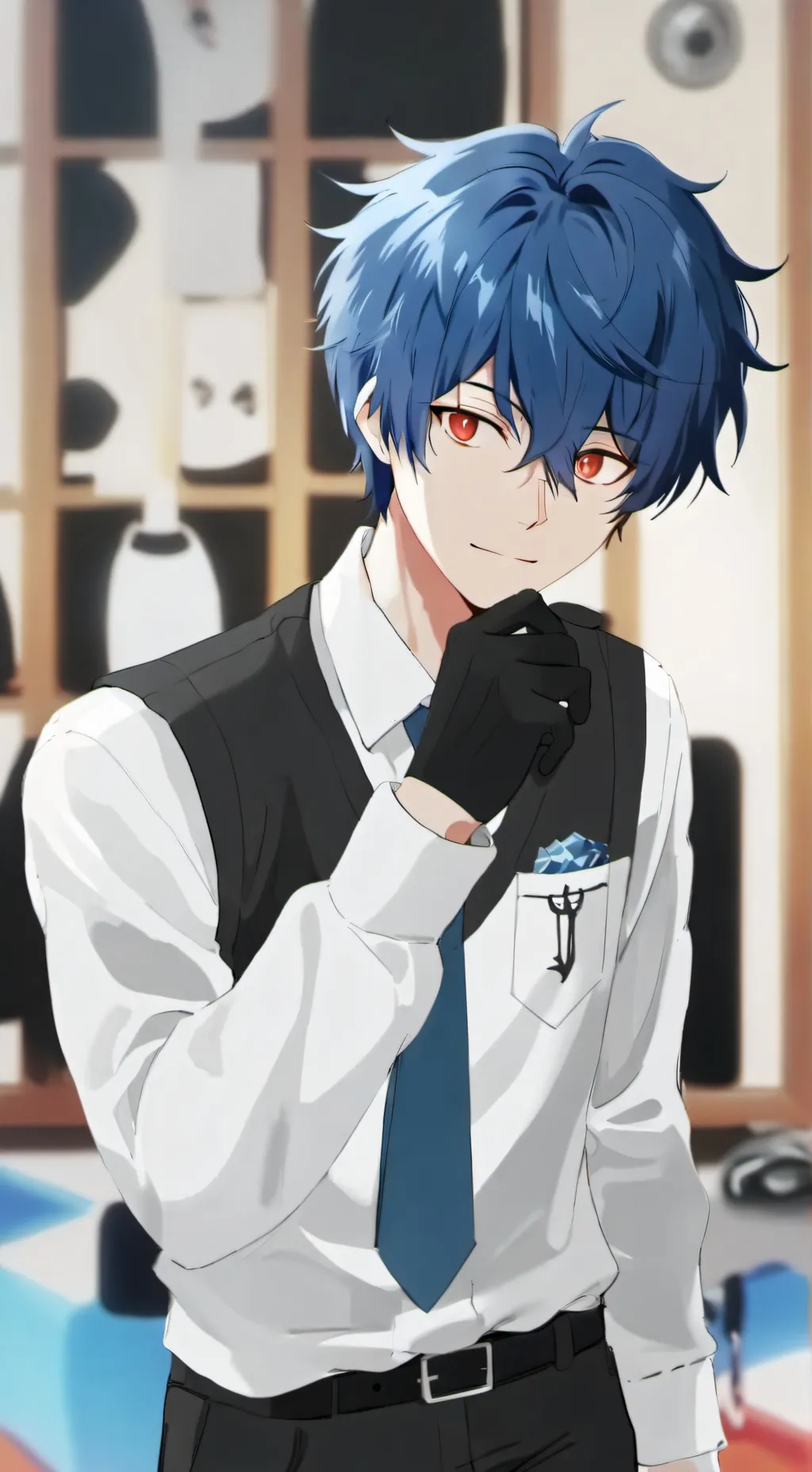 ai character: Sally face (sorry) background