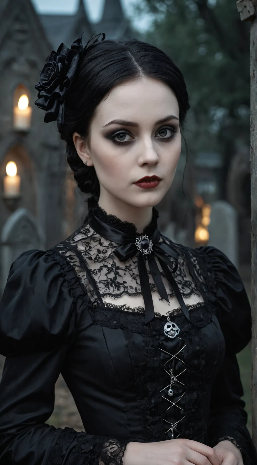 ai character: Merlina Addams background