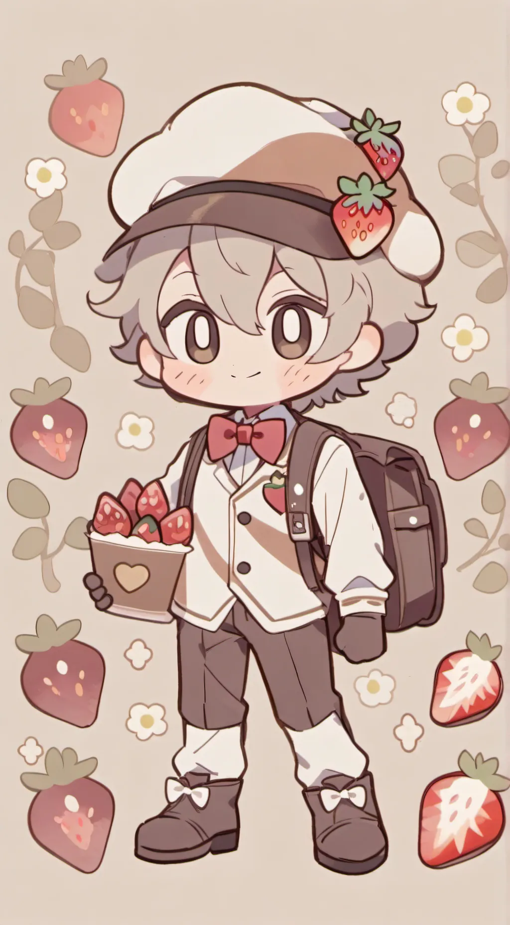 ai character: Sprout/fruitcake background