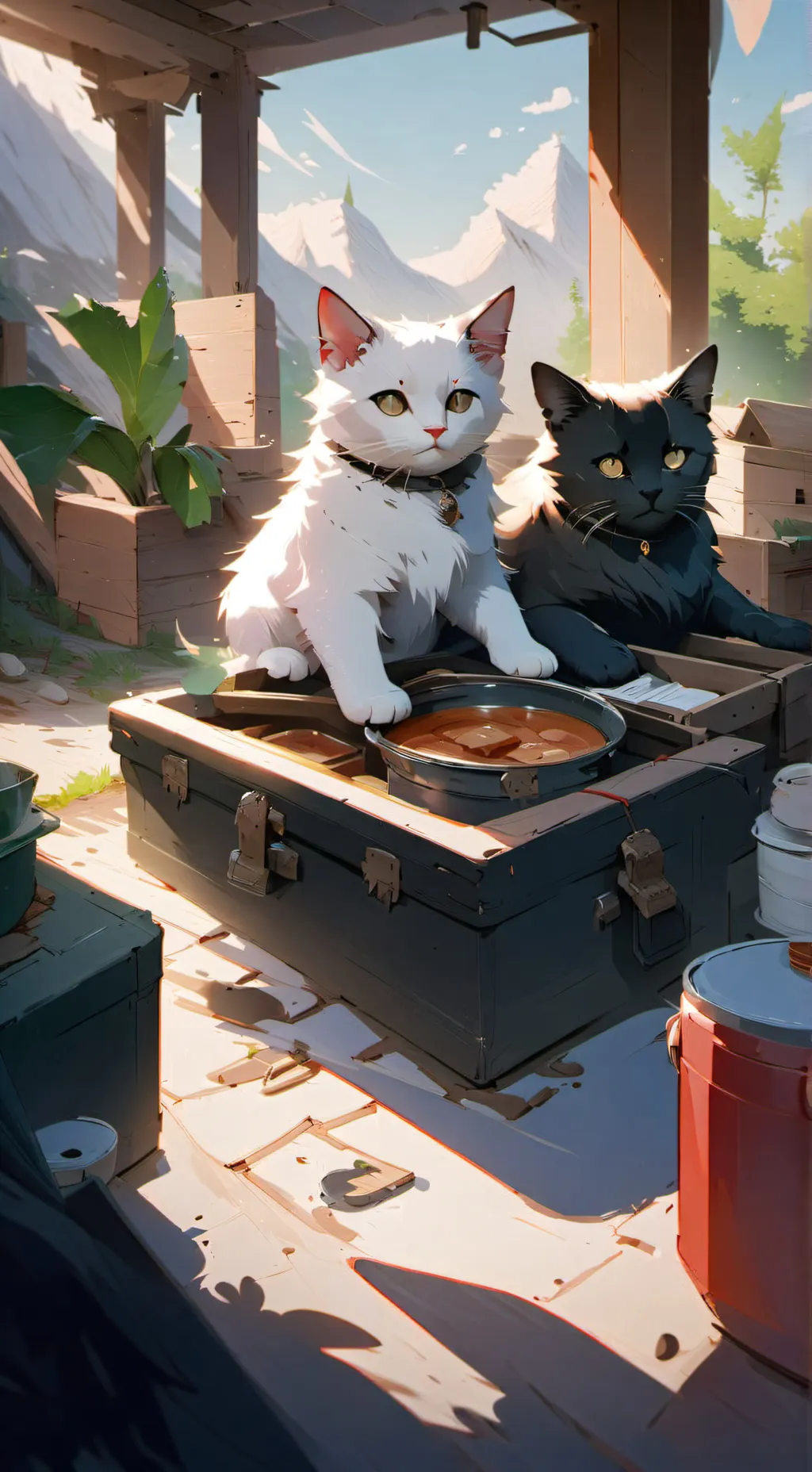 ai character: douma adopts a cat background