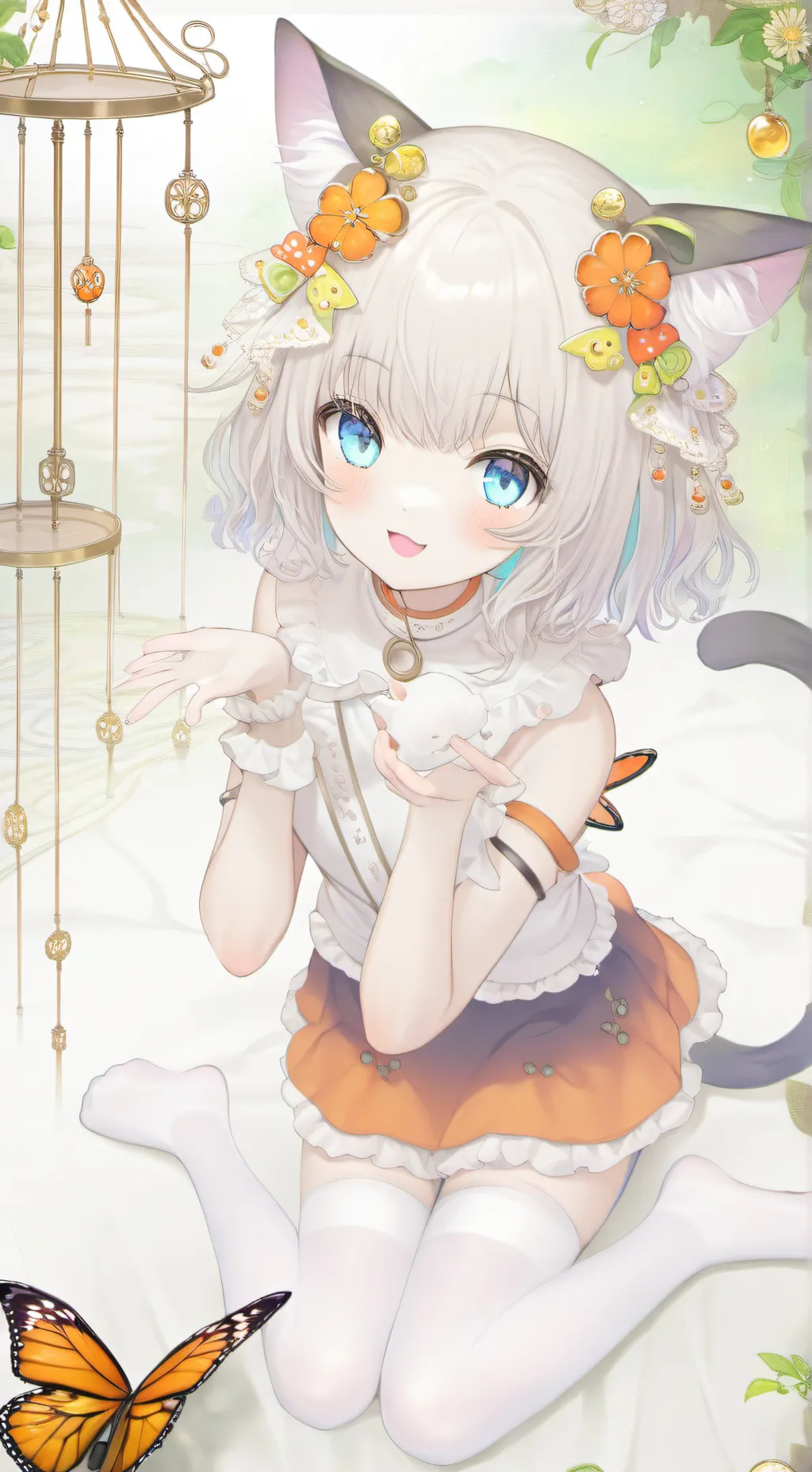 ai character: Monarch Feline Spirit background