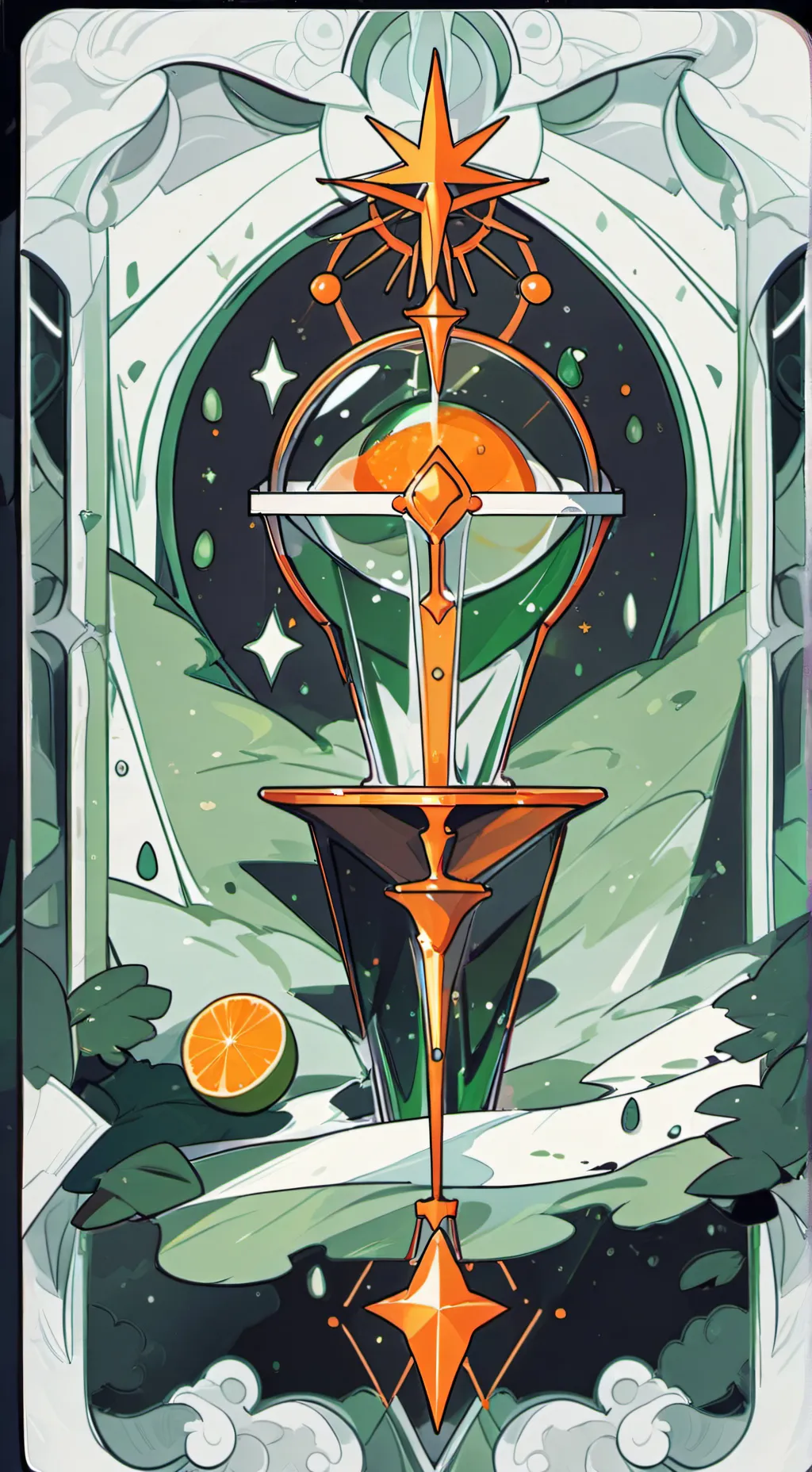 ai character: orange potion  background