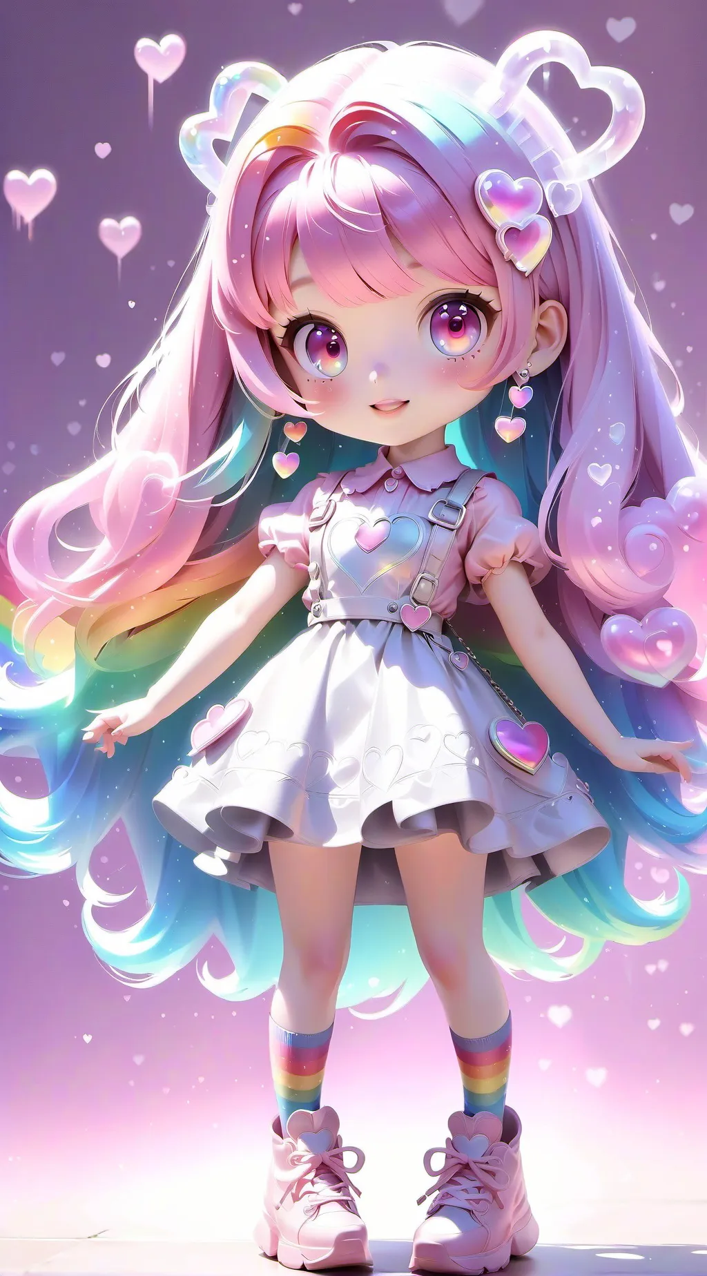 ai character: Rainbow Cutie Girl background