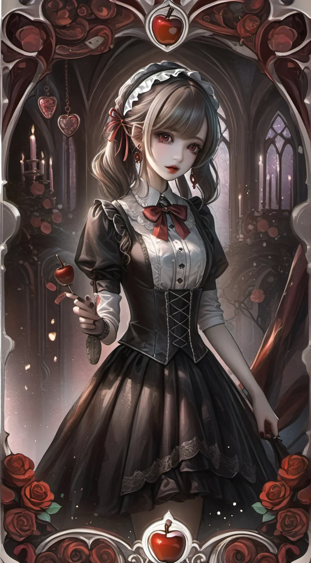 ai character: candy apple cookie background