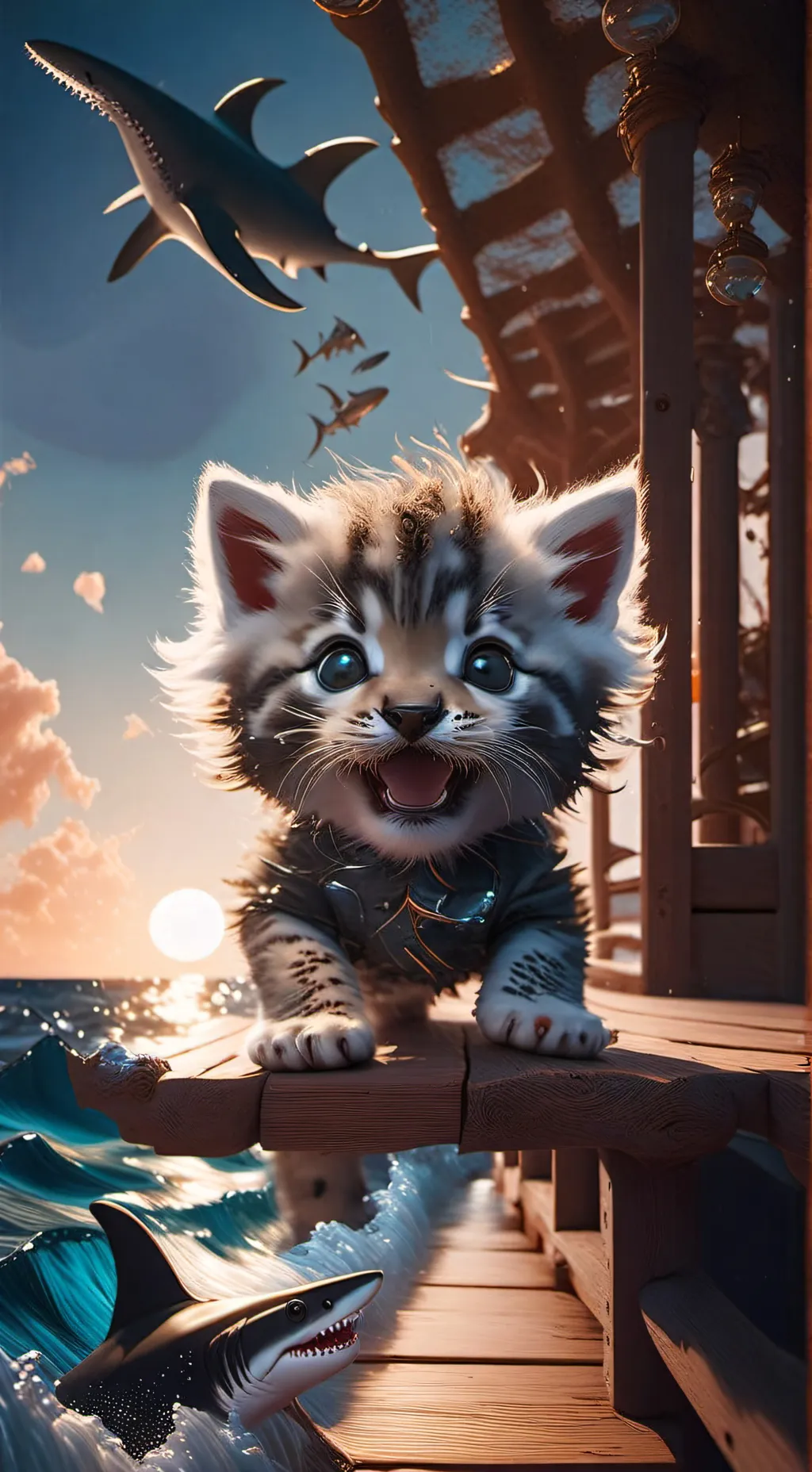 ai character: sharky da shark background