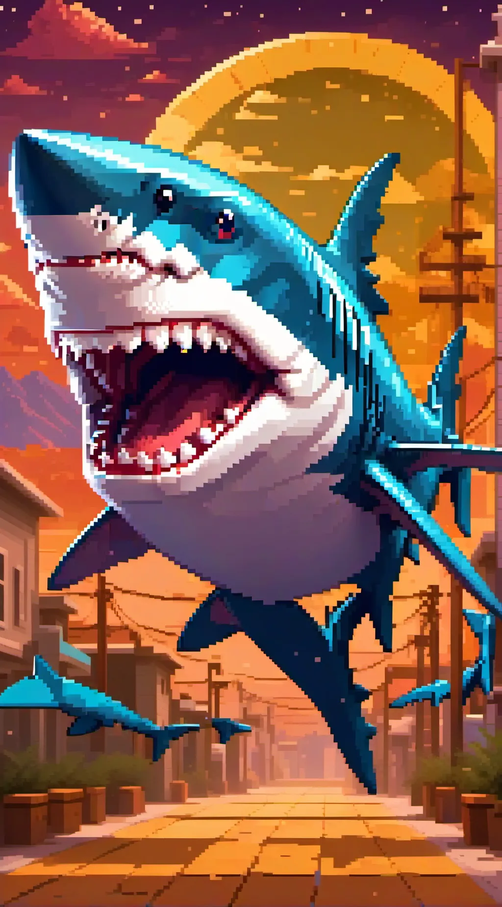 ai character: tralalero tralala background