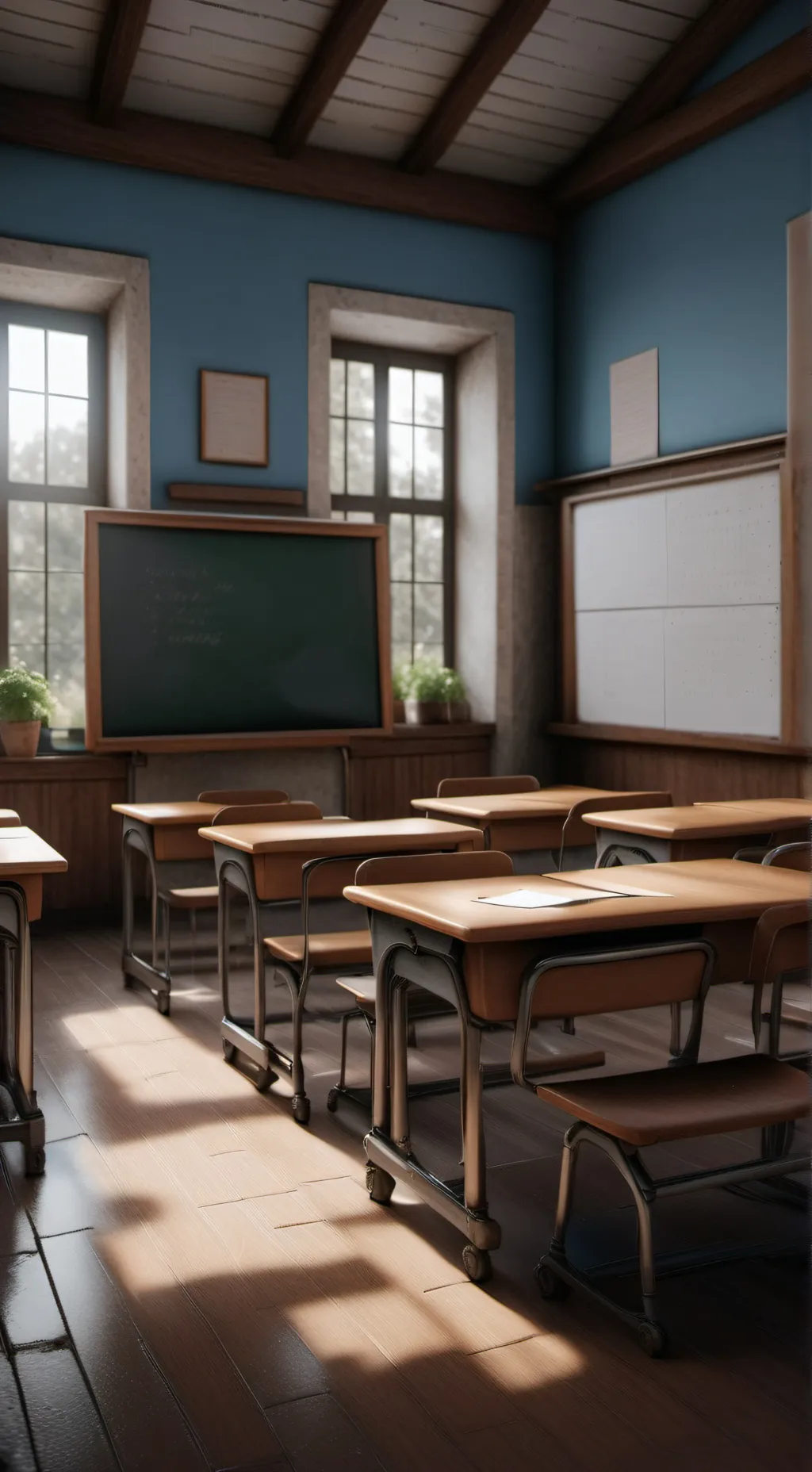 ai character: new classroom background