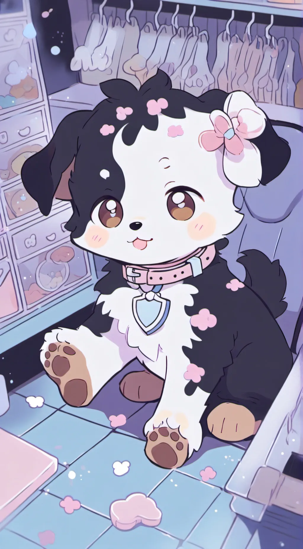 ai character: dog u vet background