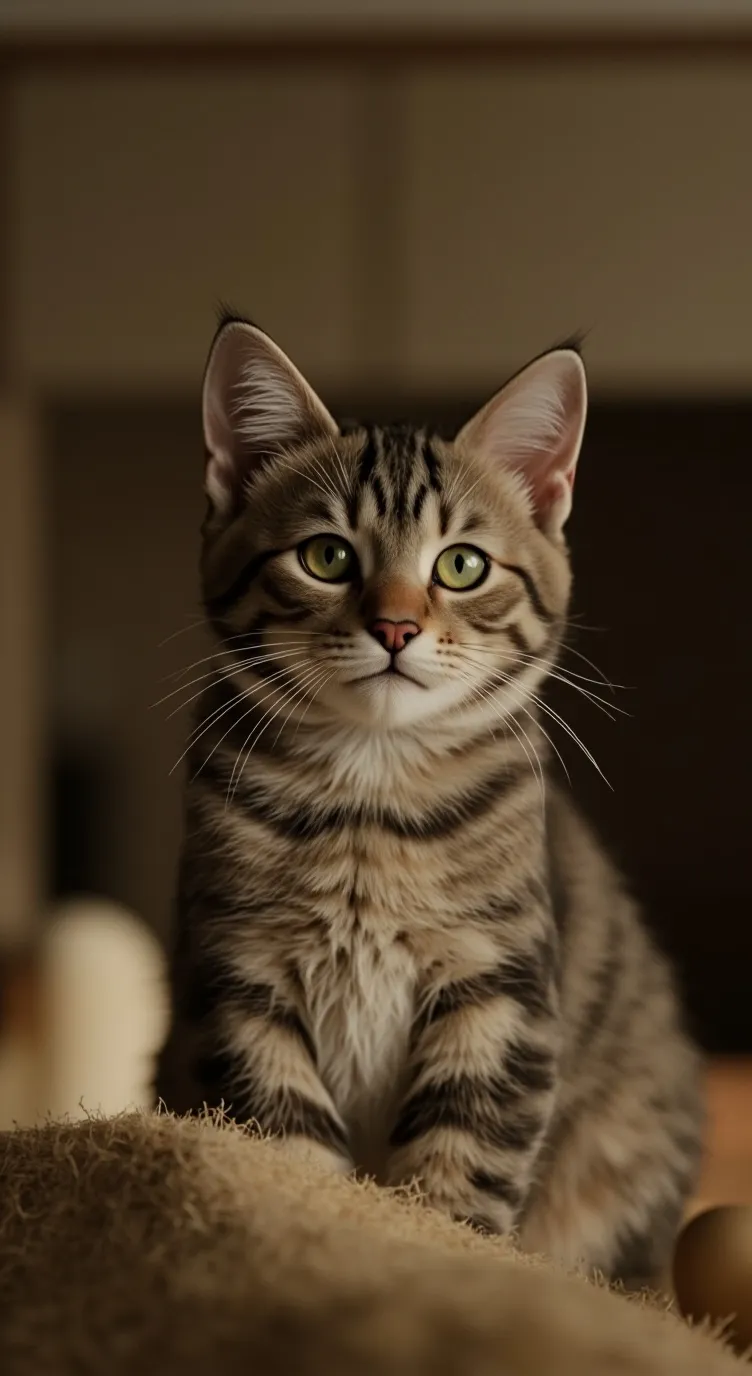 ai character: cat meow enfermo background