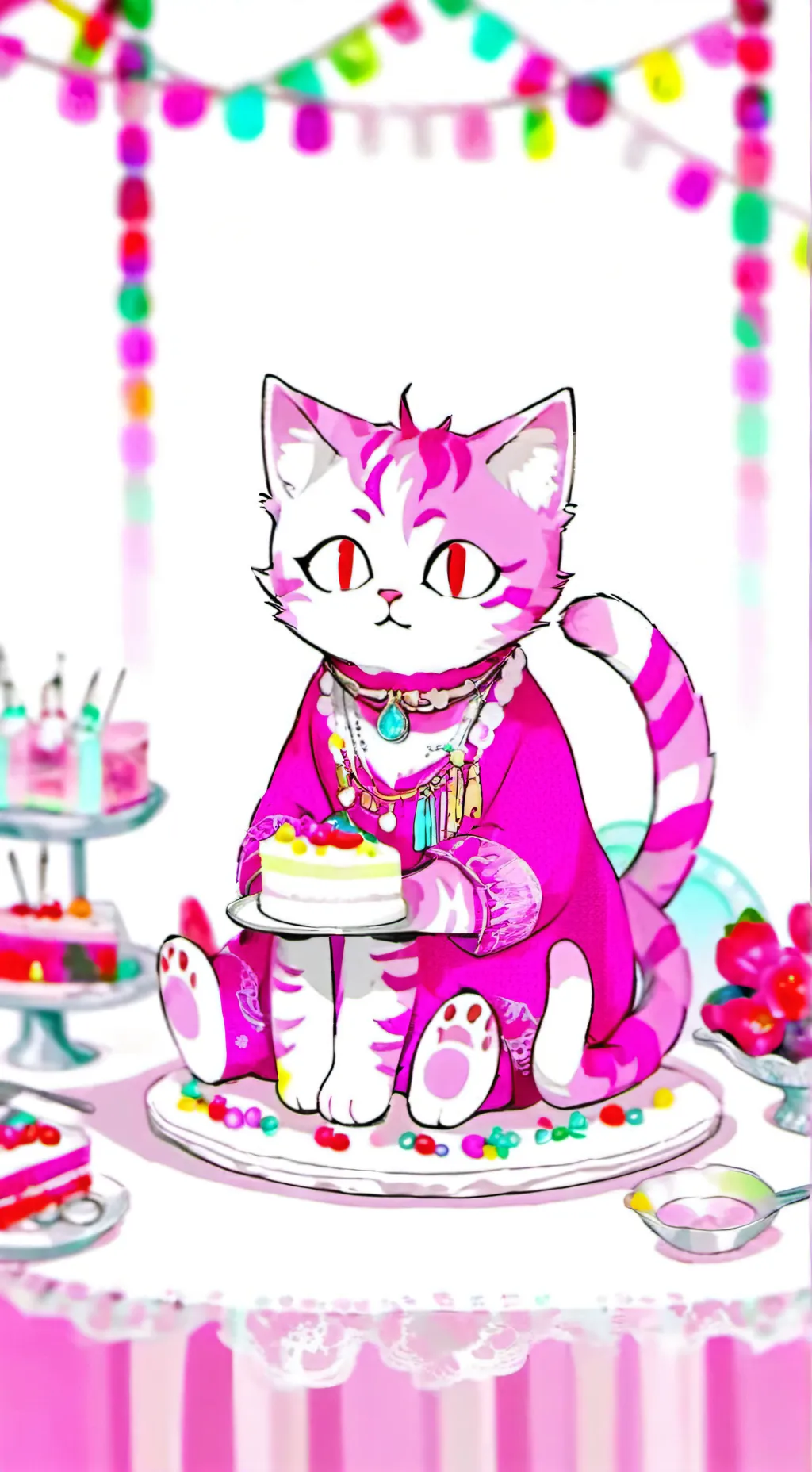 ai character: katie the cake cat background