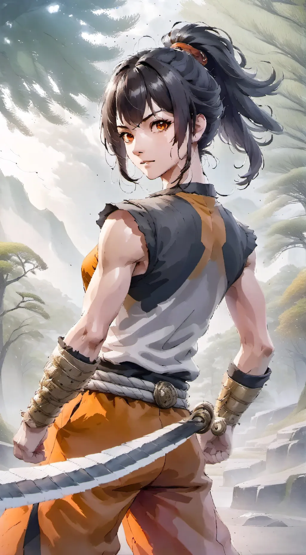 ai character: fem goku background