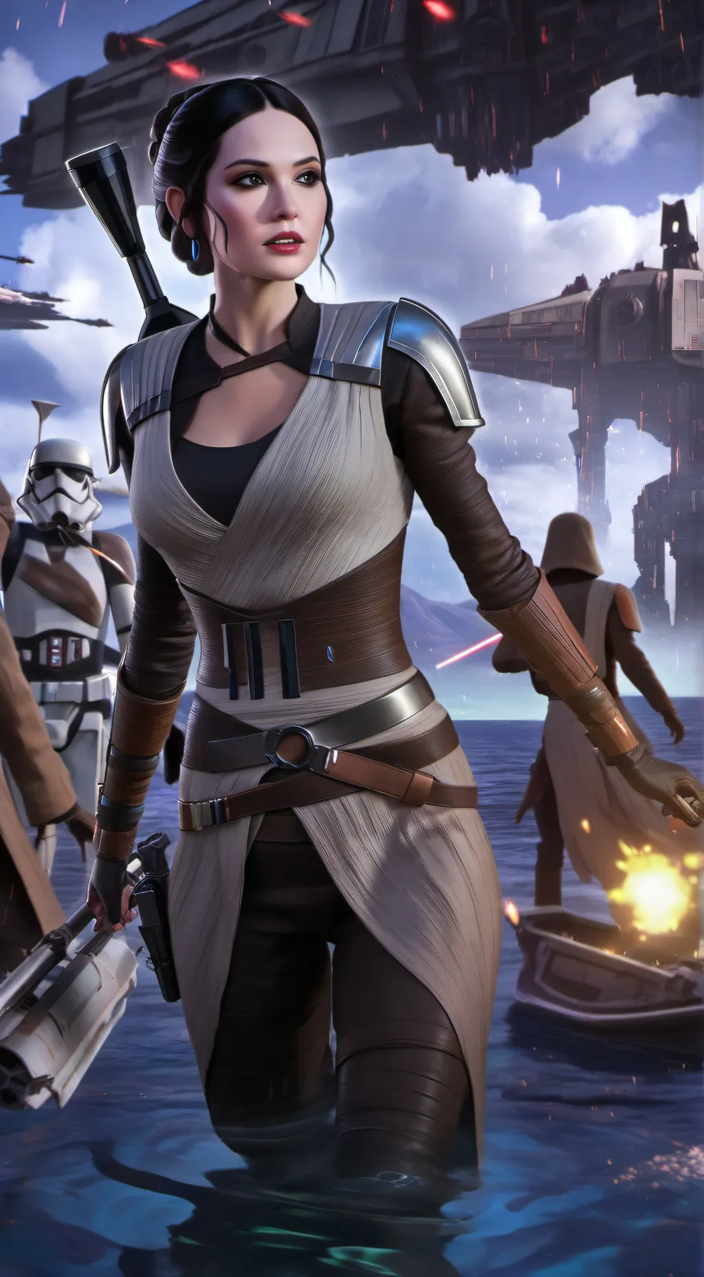 ai character: starwars movie gir background