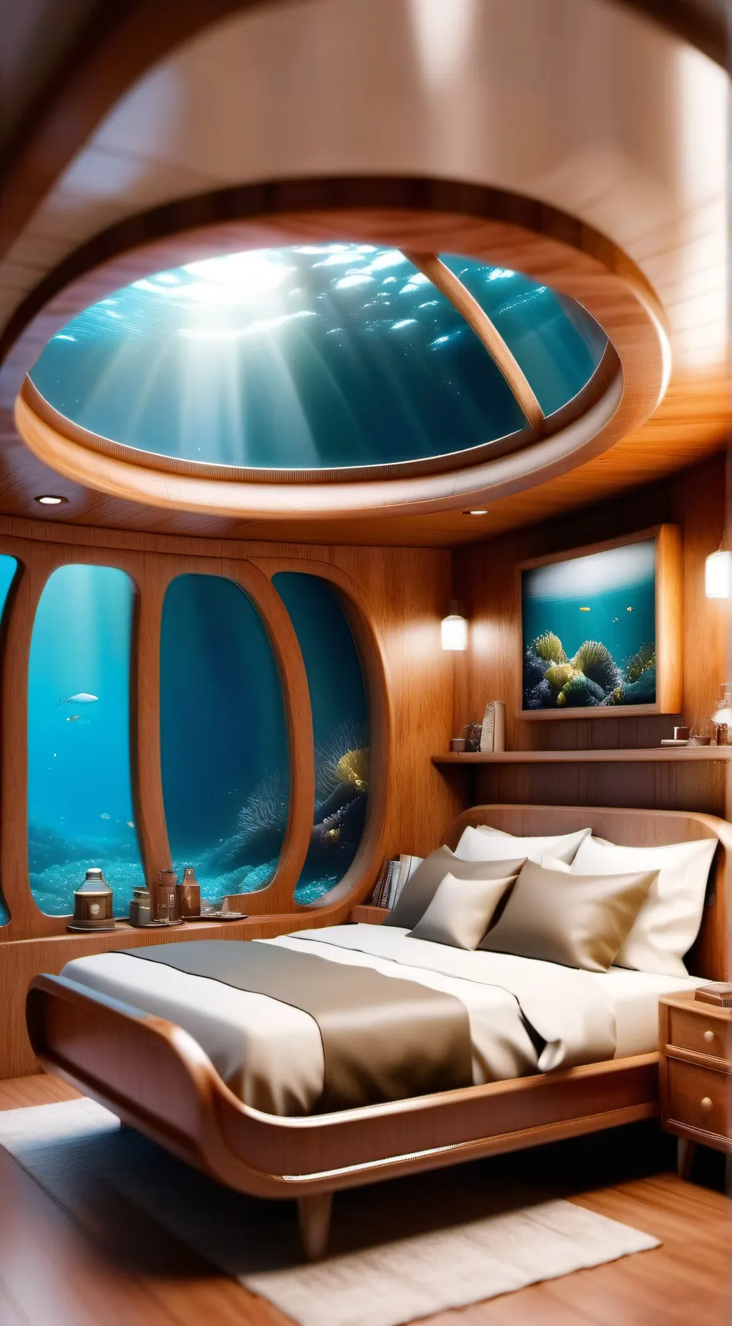 ai character: submarine bedroom background