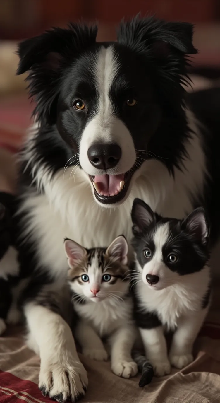 ai character: Border collie  background