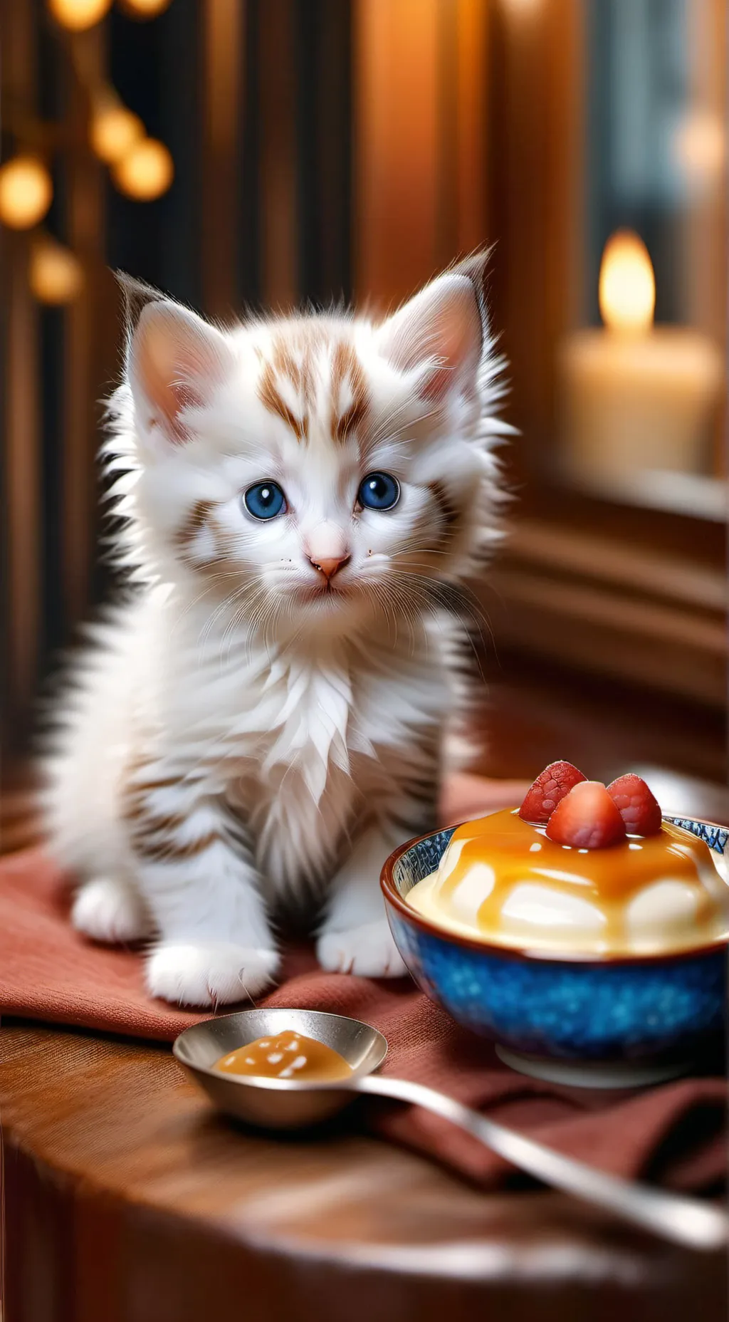 ai character: pudding background