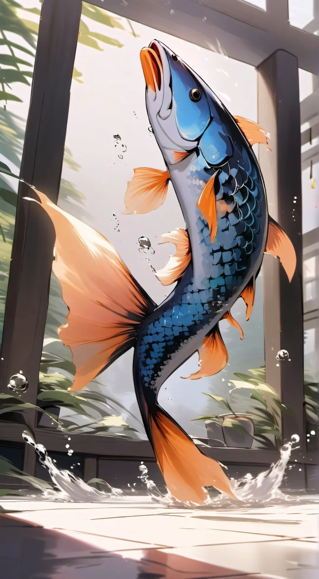 ai character: Gilly the Orange Spiritfish background