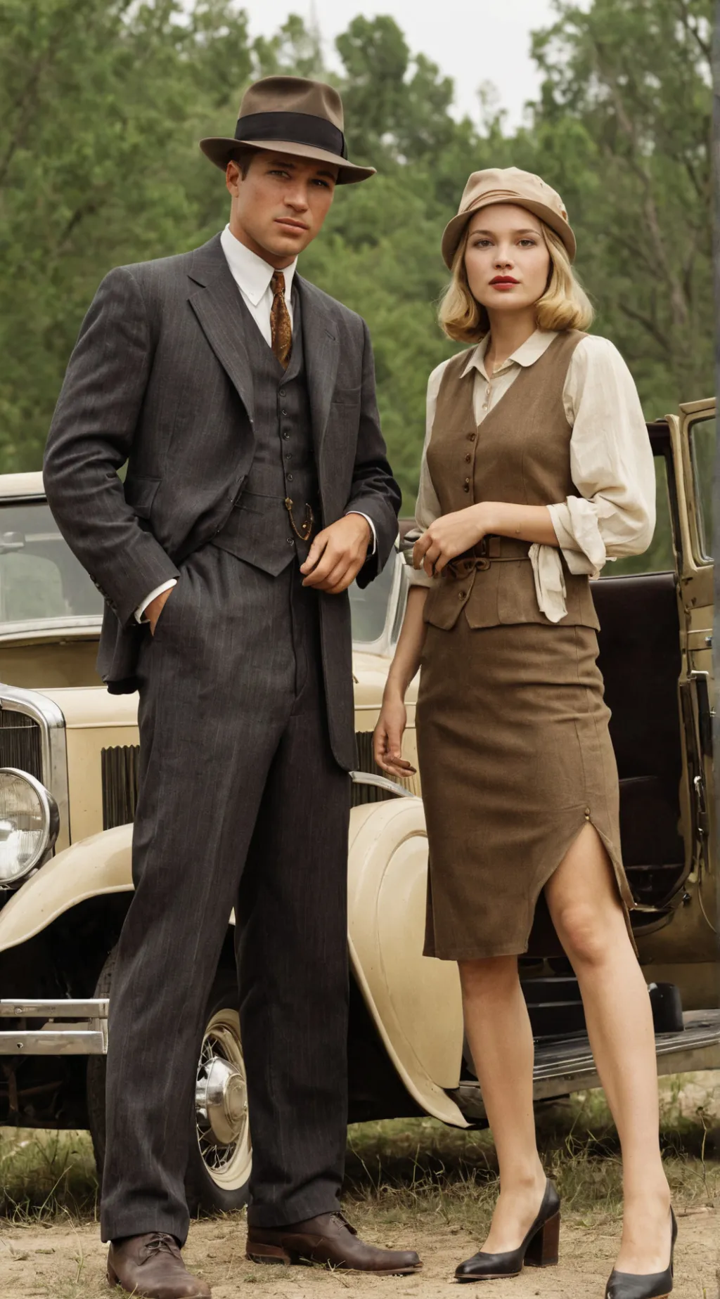 ai character: Bonnie & Clyde background