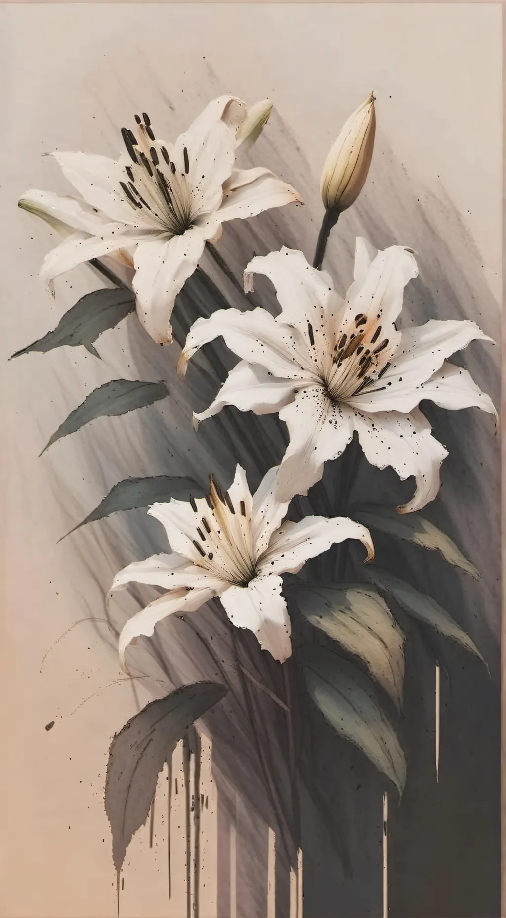 ai character: white lily cookie background