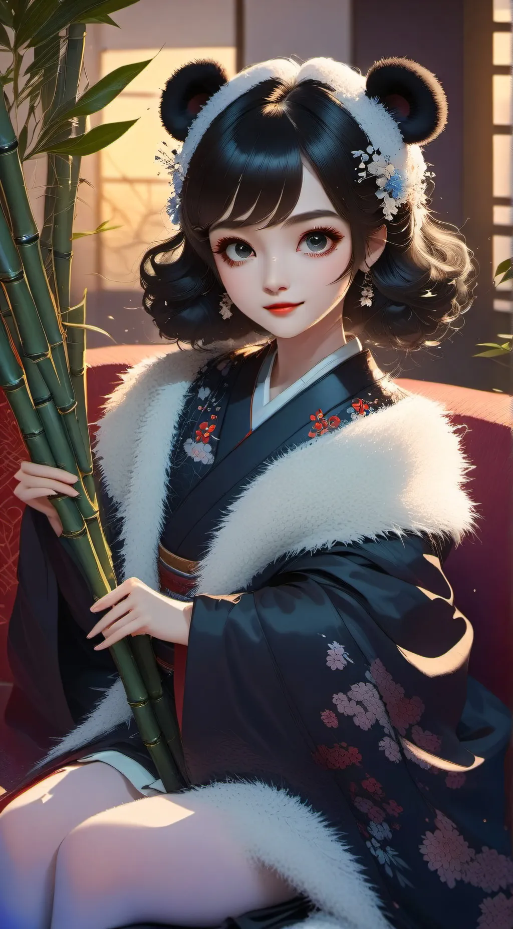 ai character: Bamboo Panda Furry background