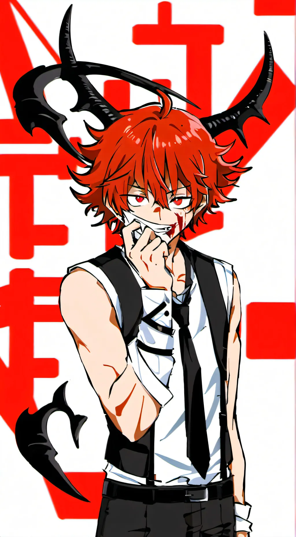 ai character: MHA demon boy background