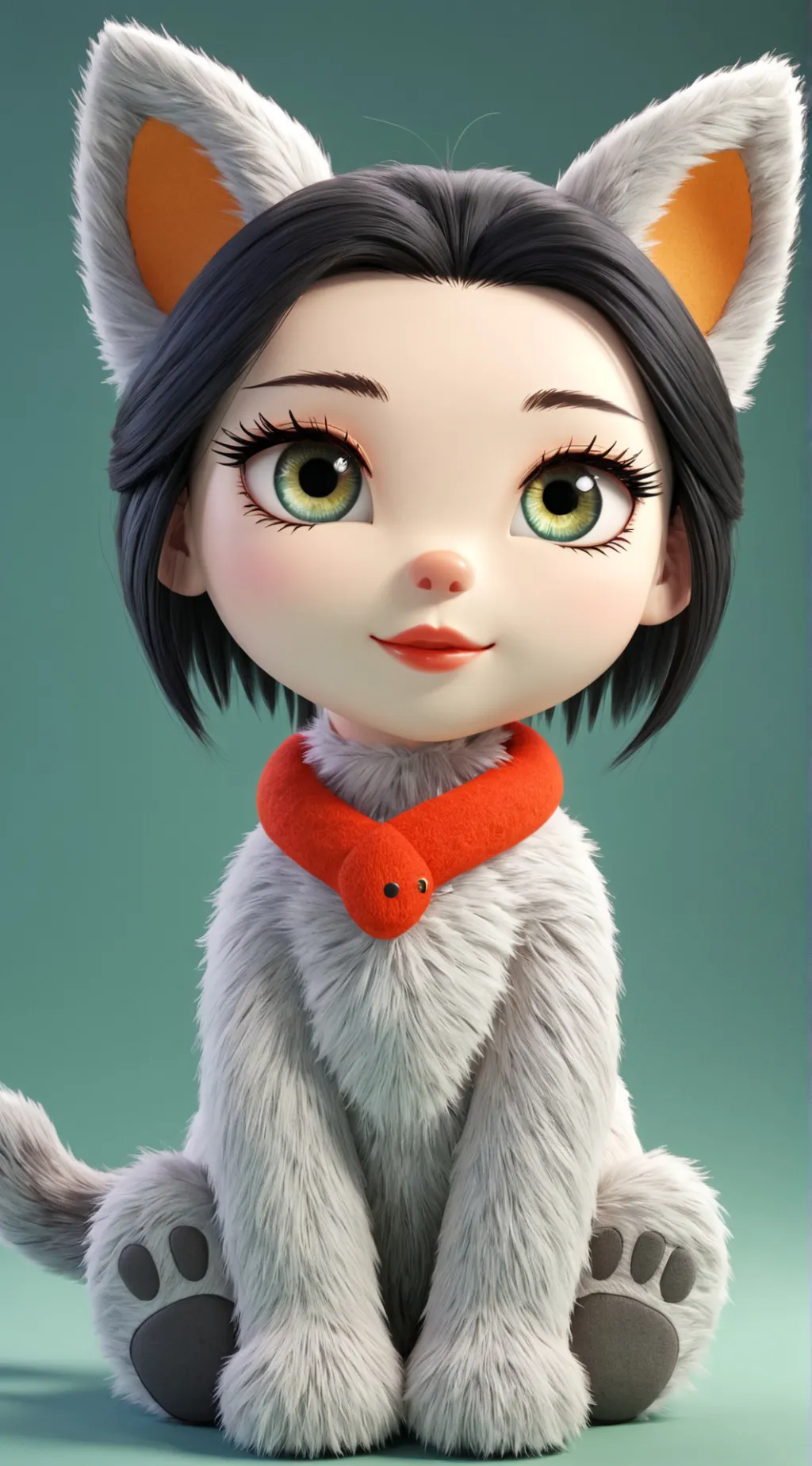 ai character: قطة مريم 🐈🤍 background