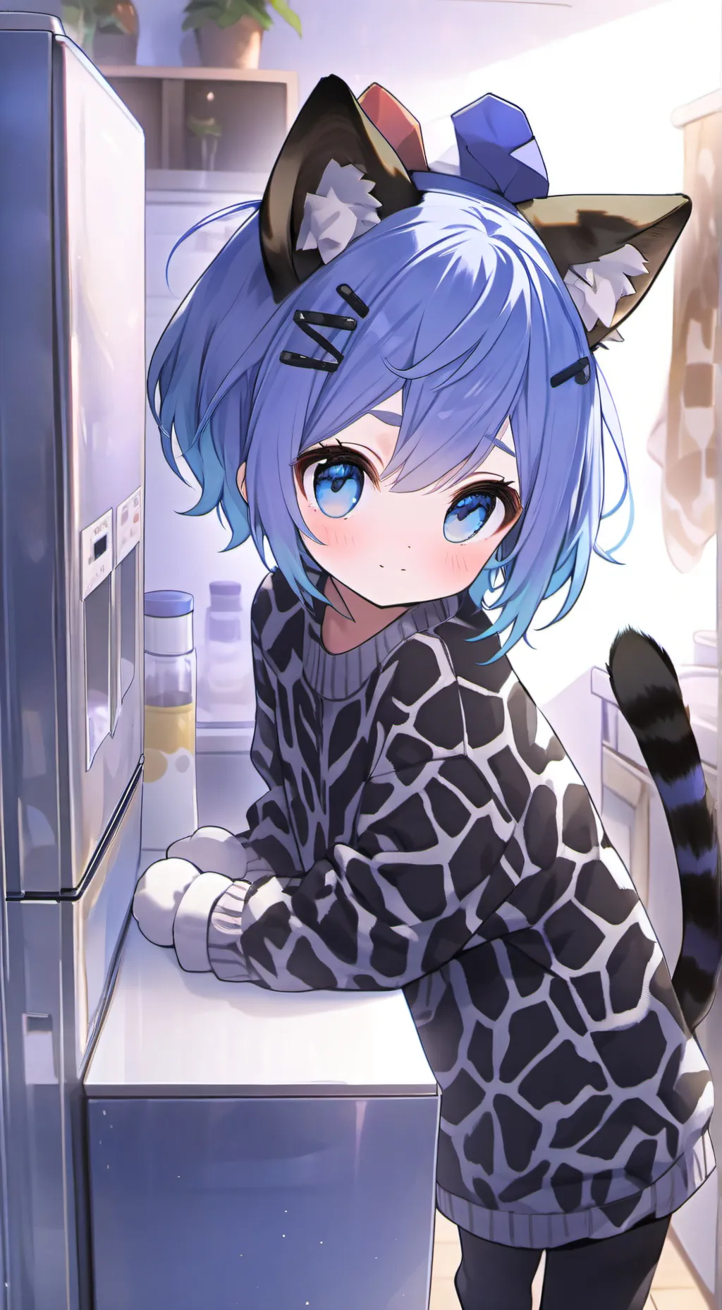 ai character: Giraffe Furry cat background