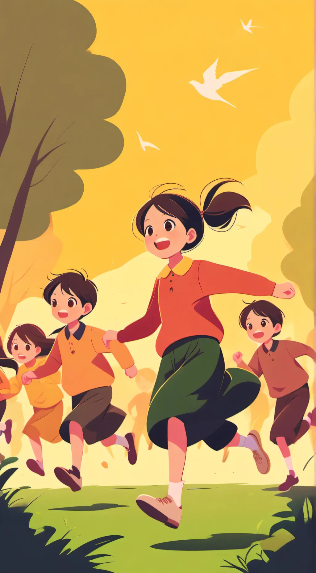 ai character: Forest kid victims background