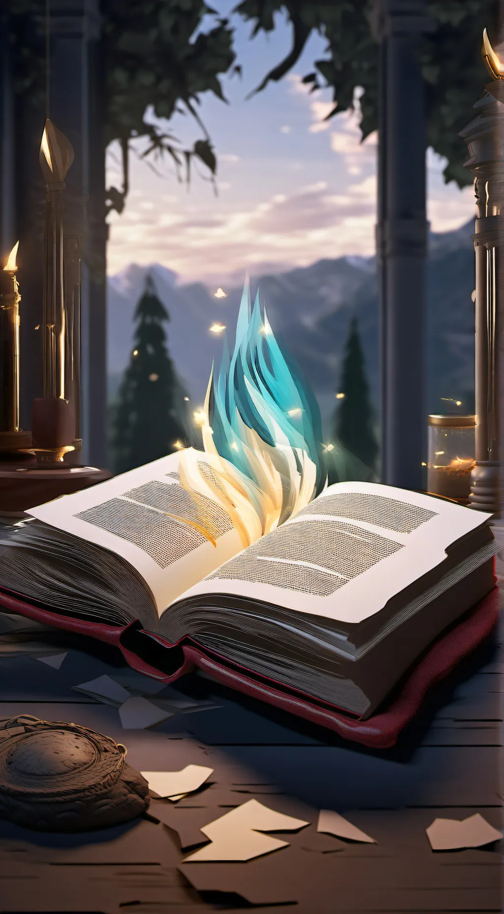 ai character: History Book background