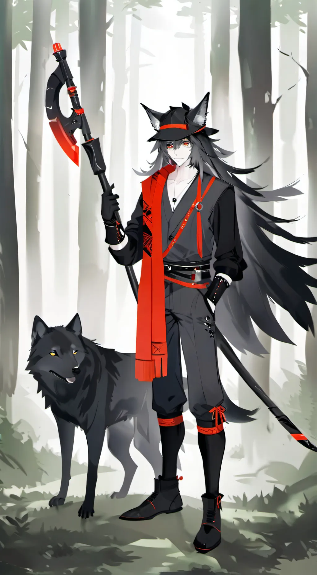 ai character: AJ and his pet background