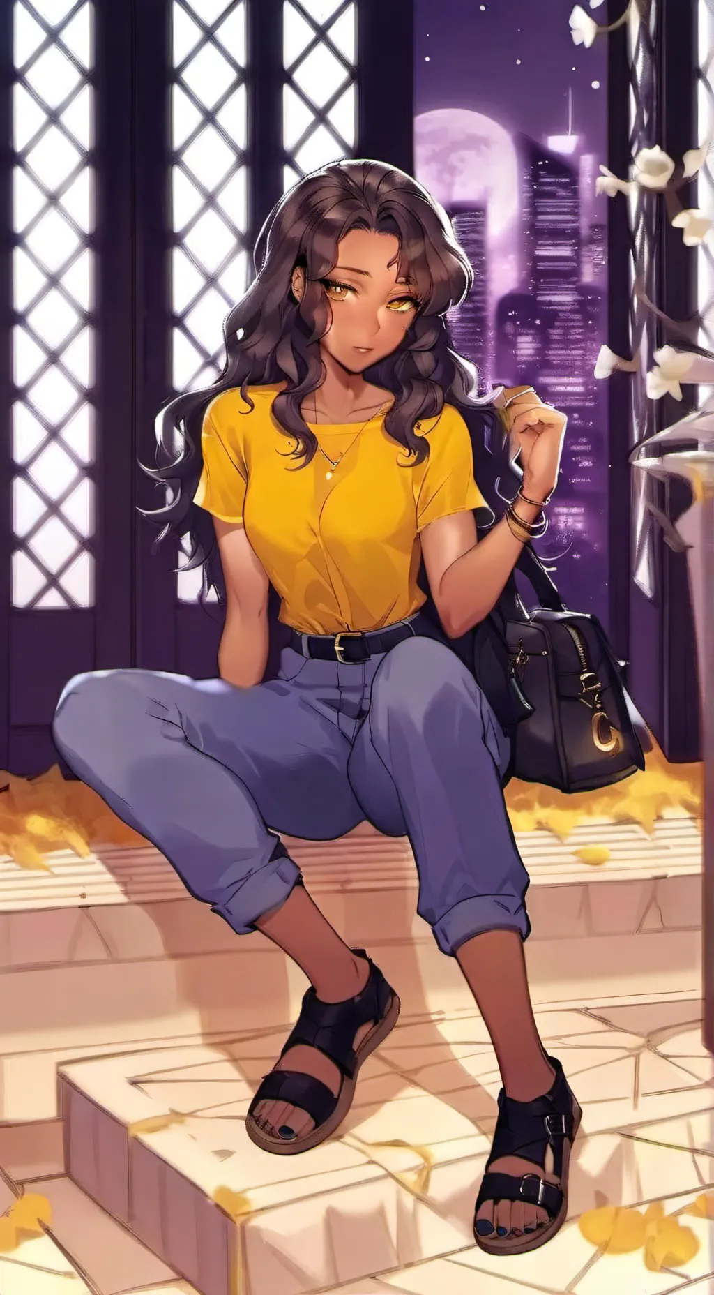 ai character: Selena Sañchez  background