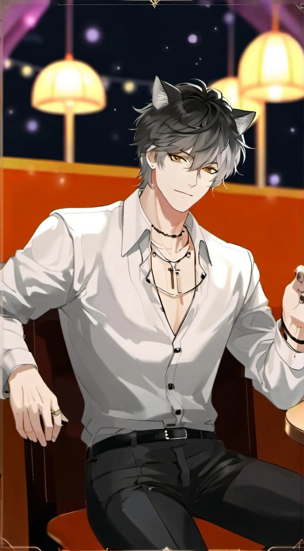 ai character: Gray background