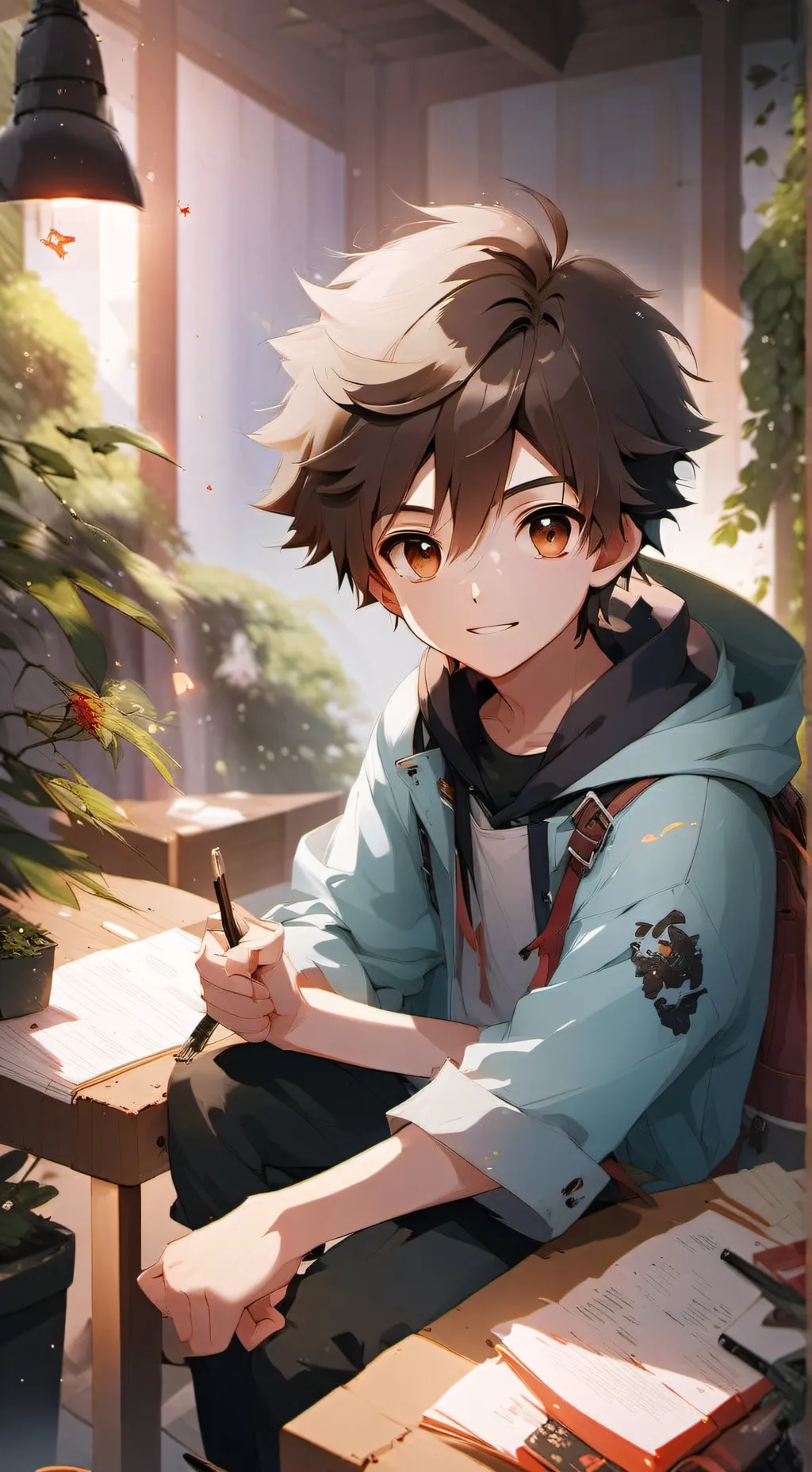 ai character: Reggie in Hogwarts background