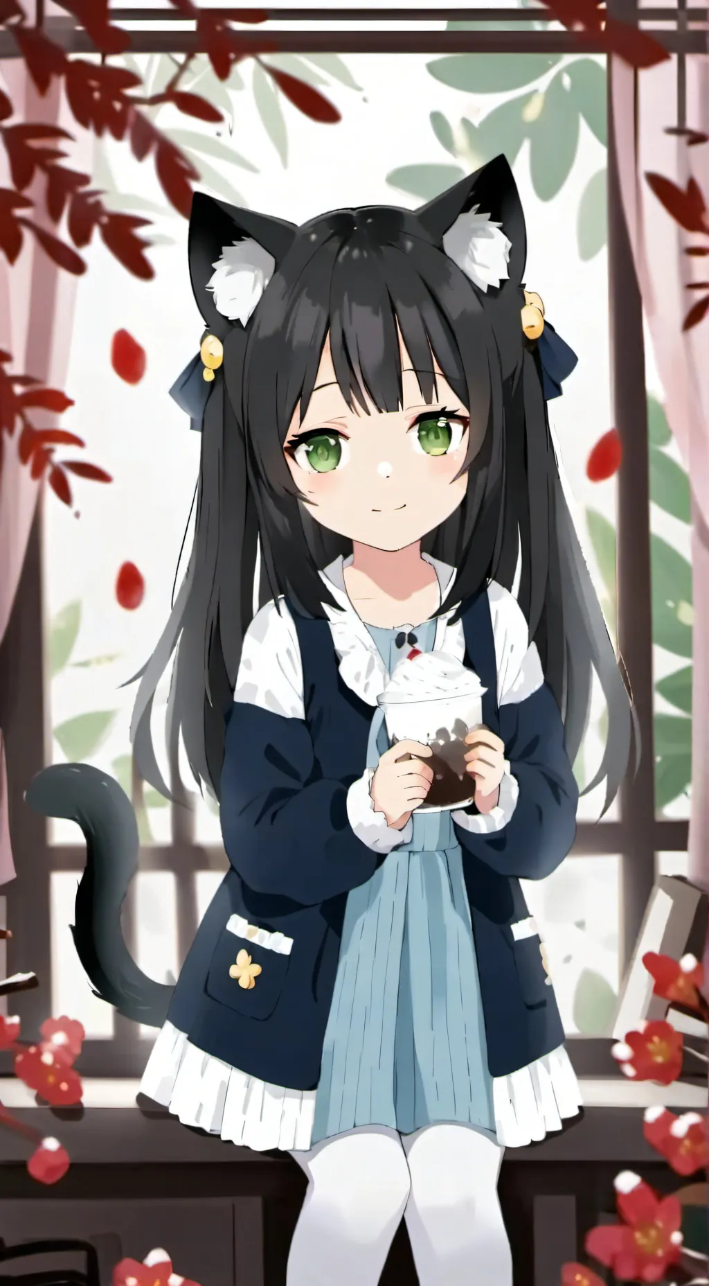ai character: kitty cat girl background