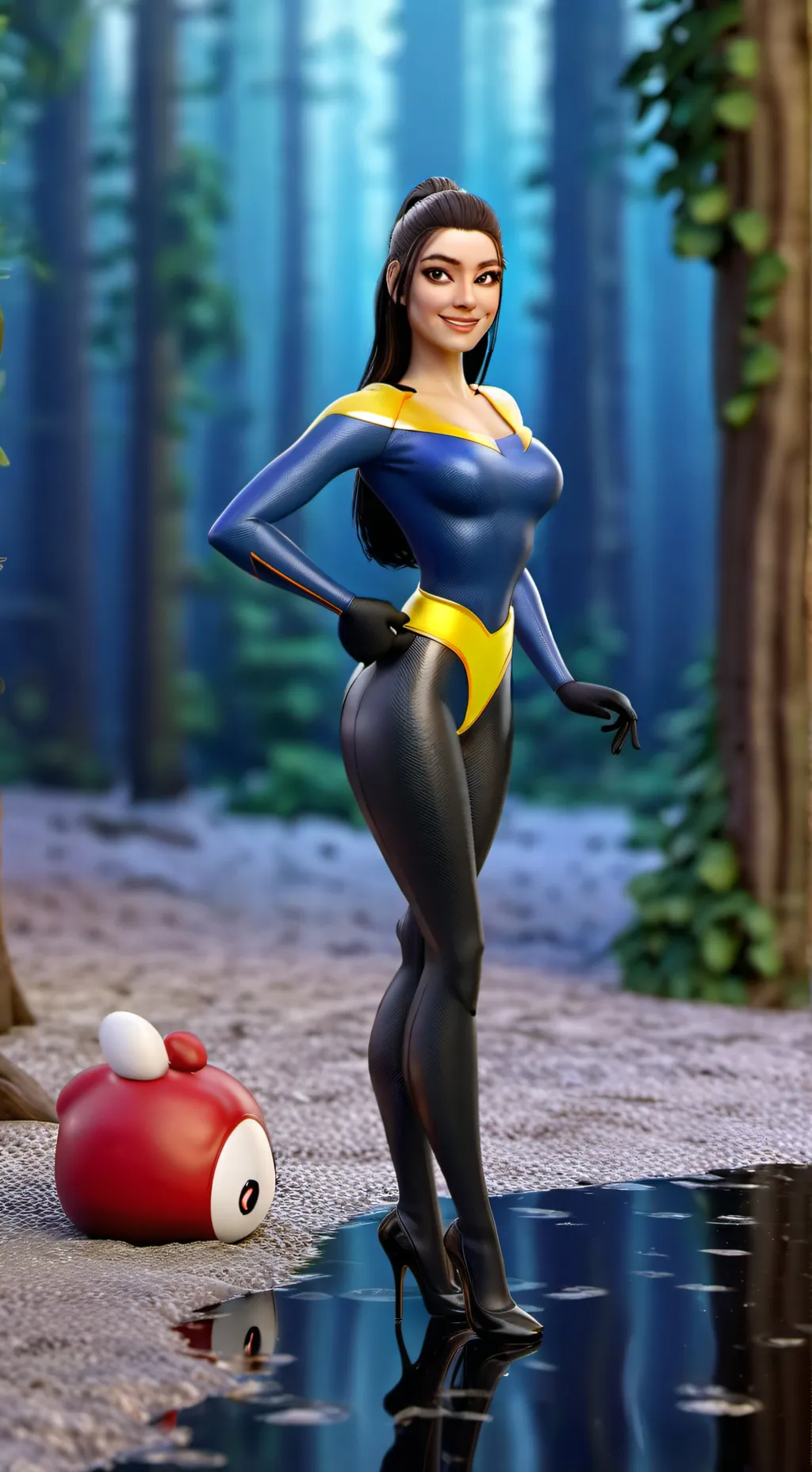 ai character: MONICAAAAAA background