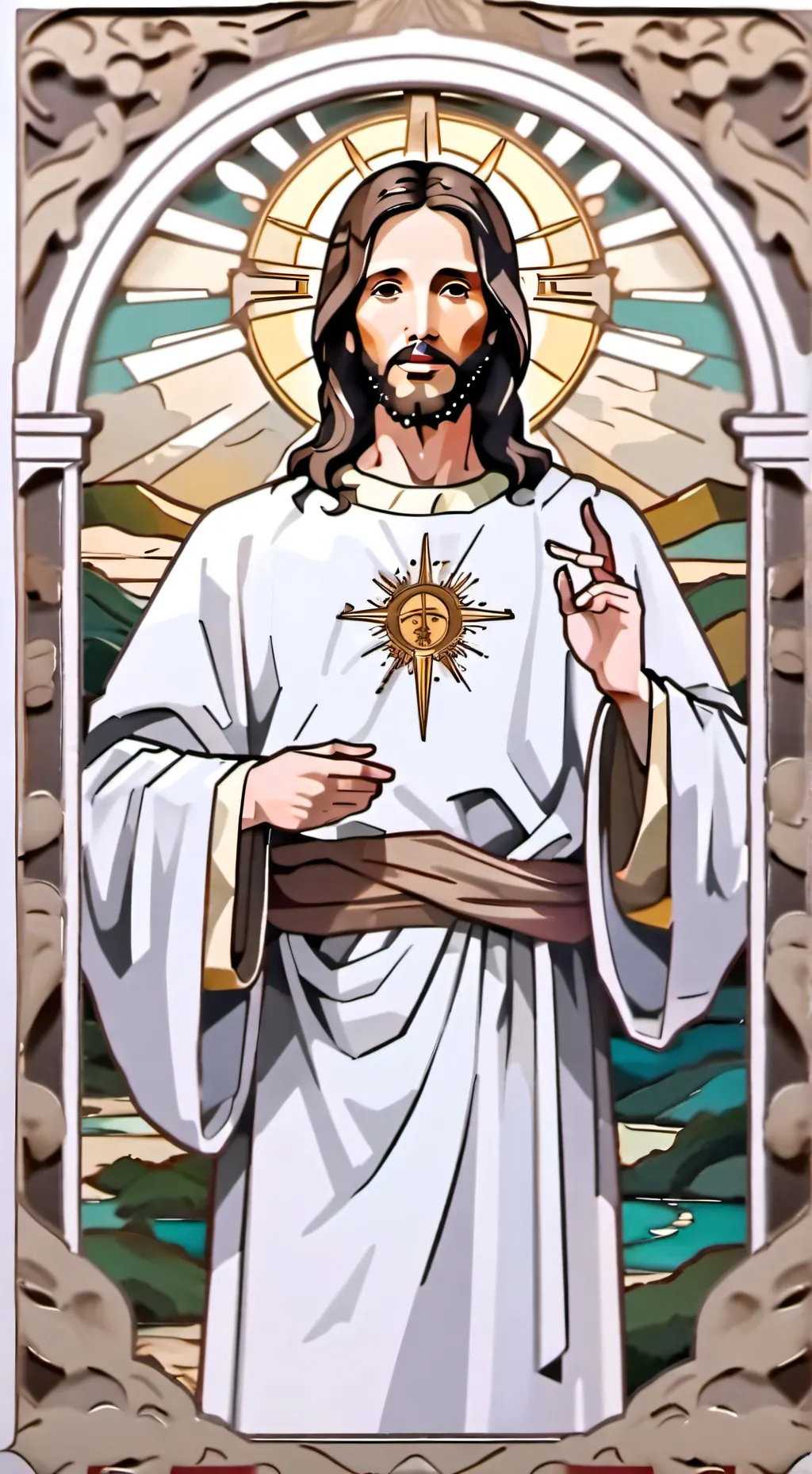 ai character: Jesus background