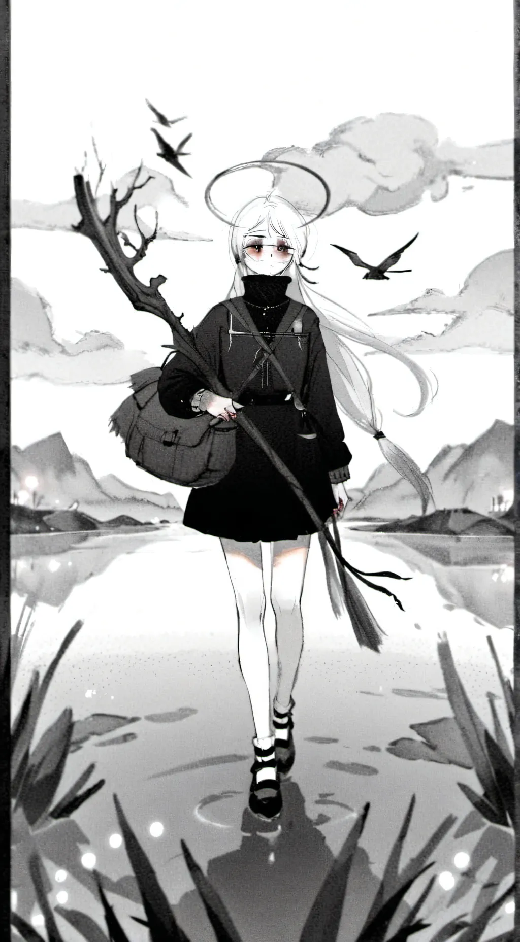 ai character: Squid gamer 1 y 2 background