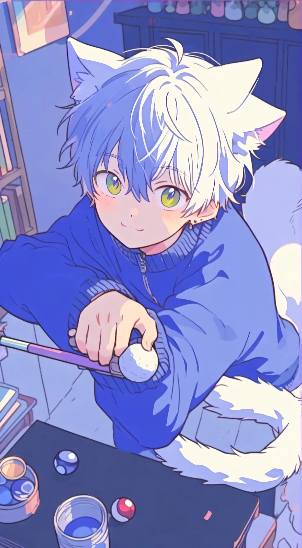 ai character: Blue caleb background