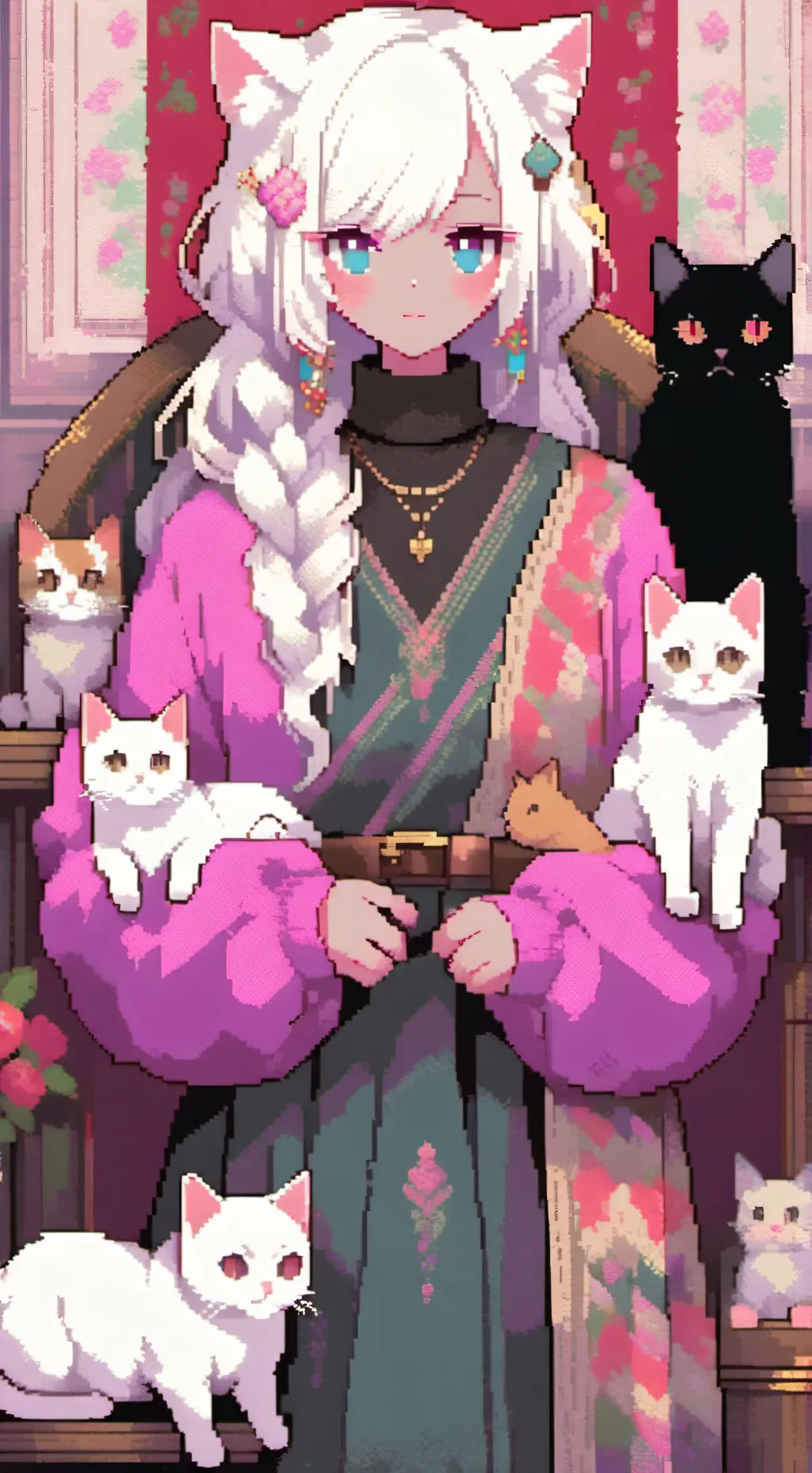 ai character: take care of cats background