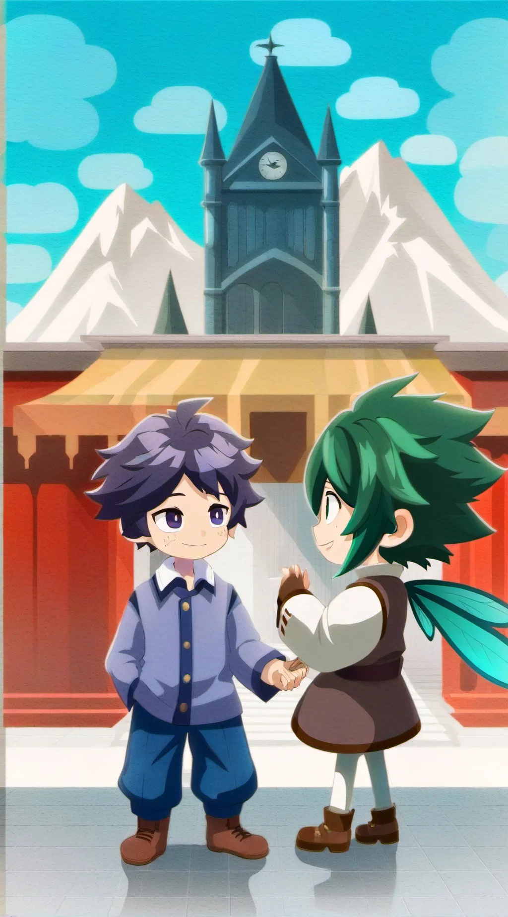 ai character: noi and deku left  background