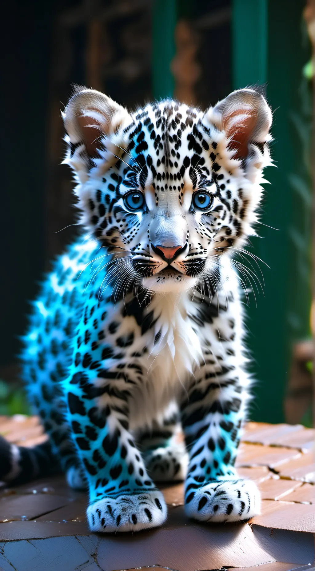 ai character: leopardl kitten background