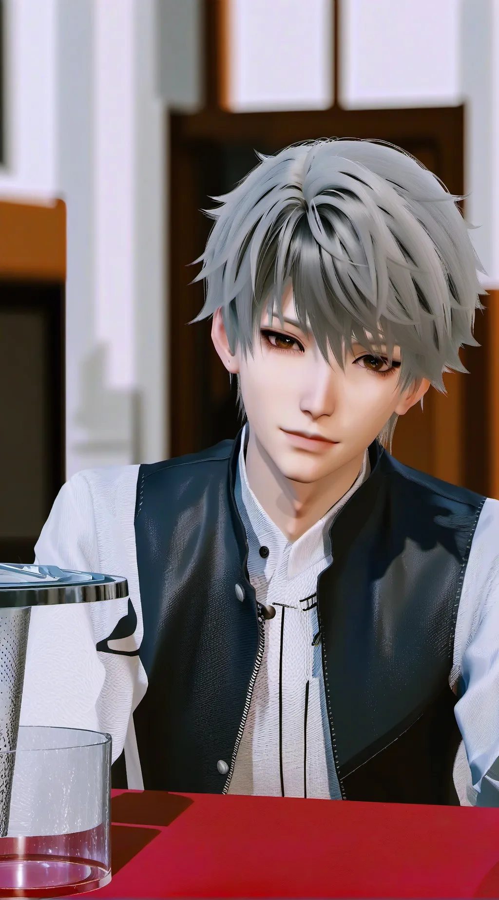 ai character: ден  background