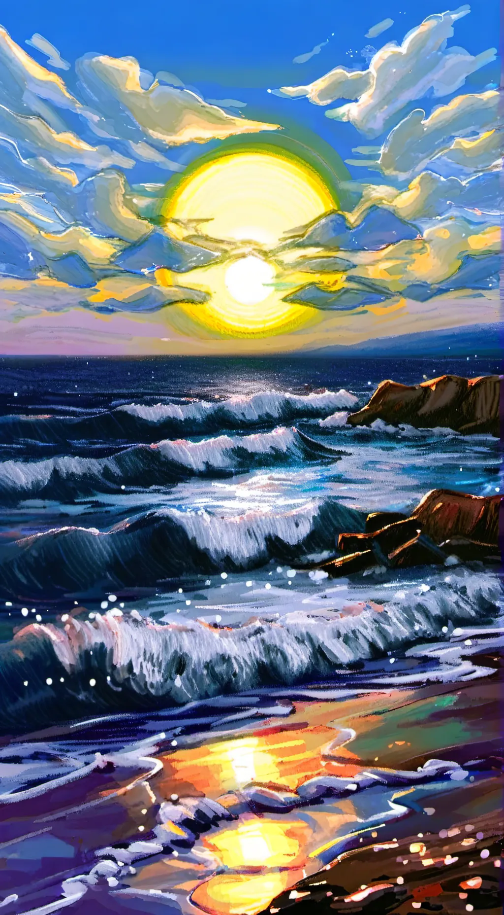 ai character: MHA en la playa  background