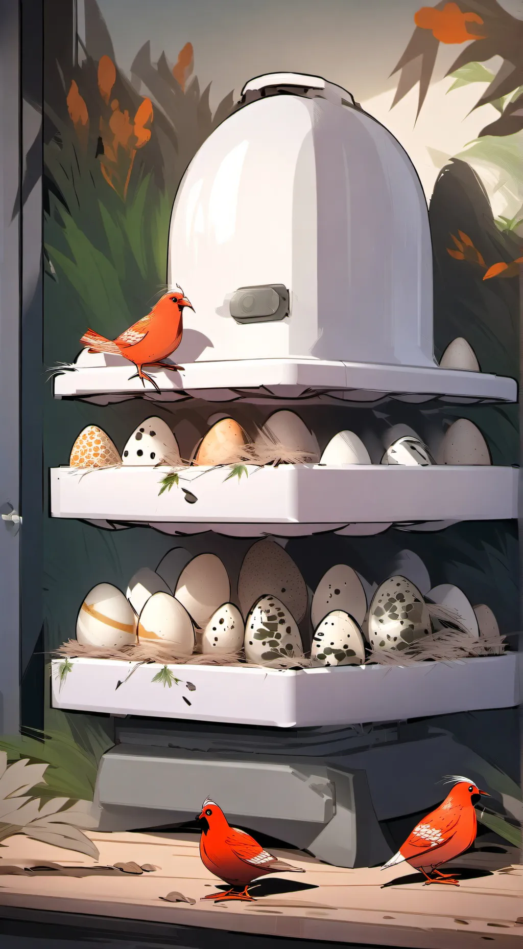 ai character: incubator background