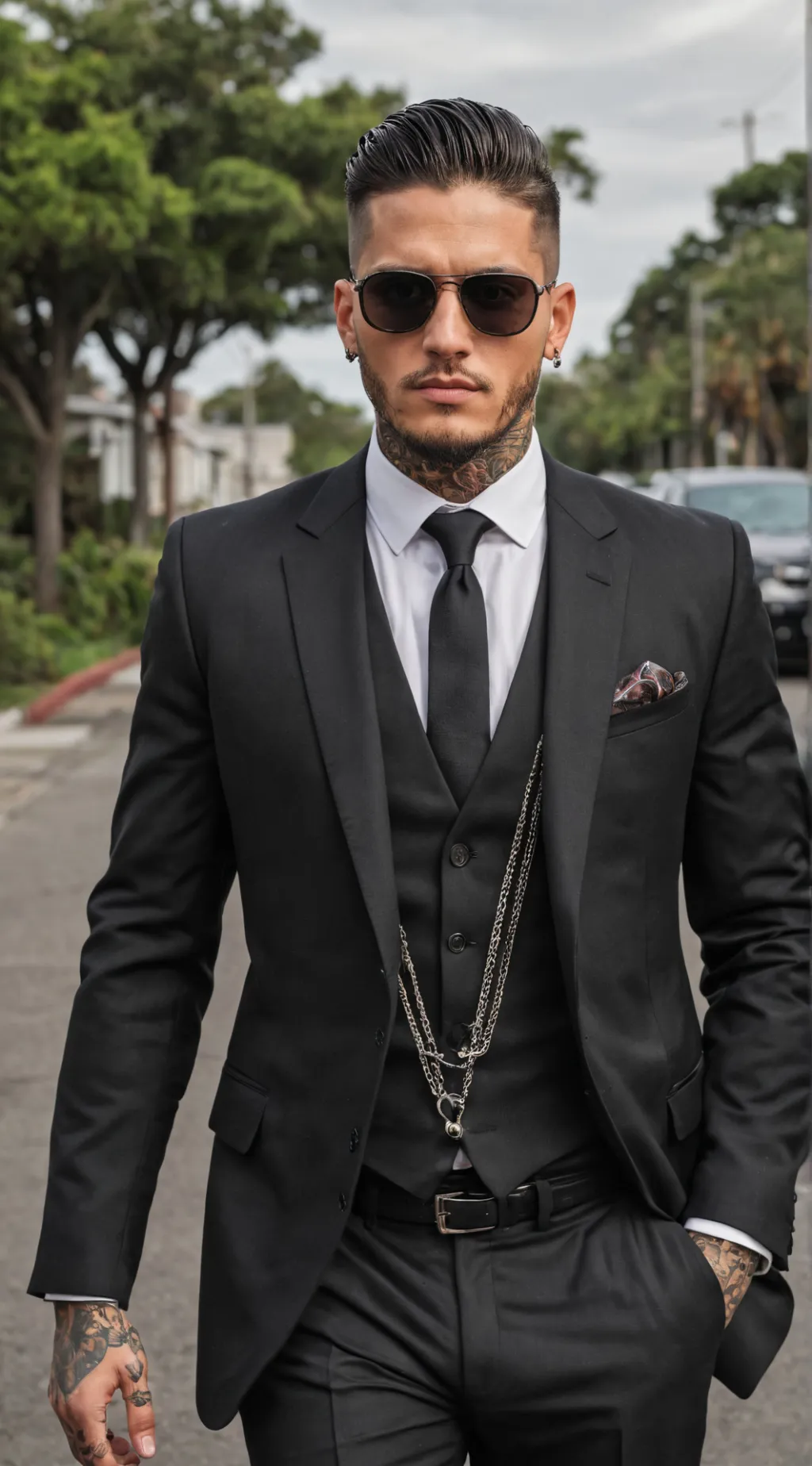 ai character: Mafia man  background